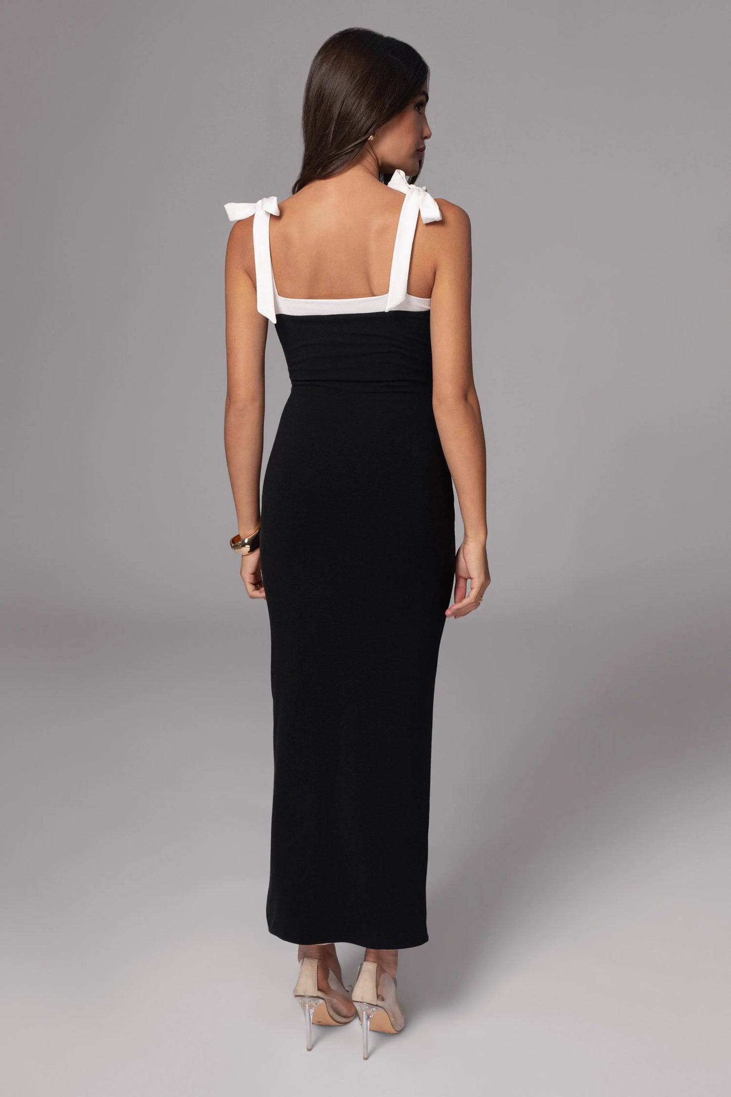 Black/Beige Clarice Reversible Maxi Dress