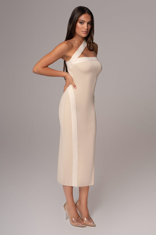 Ivory Ivone Asymmetrical Midi Dress