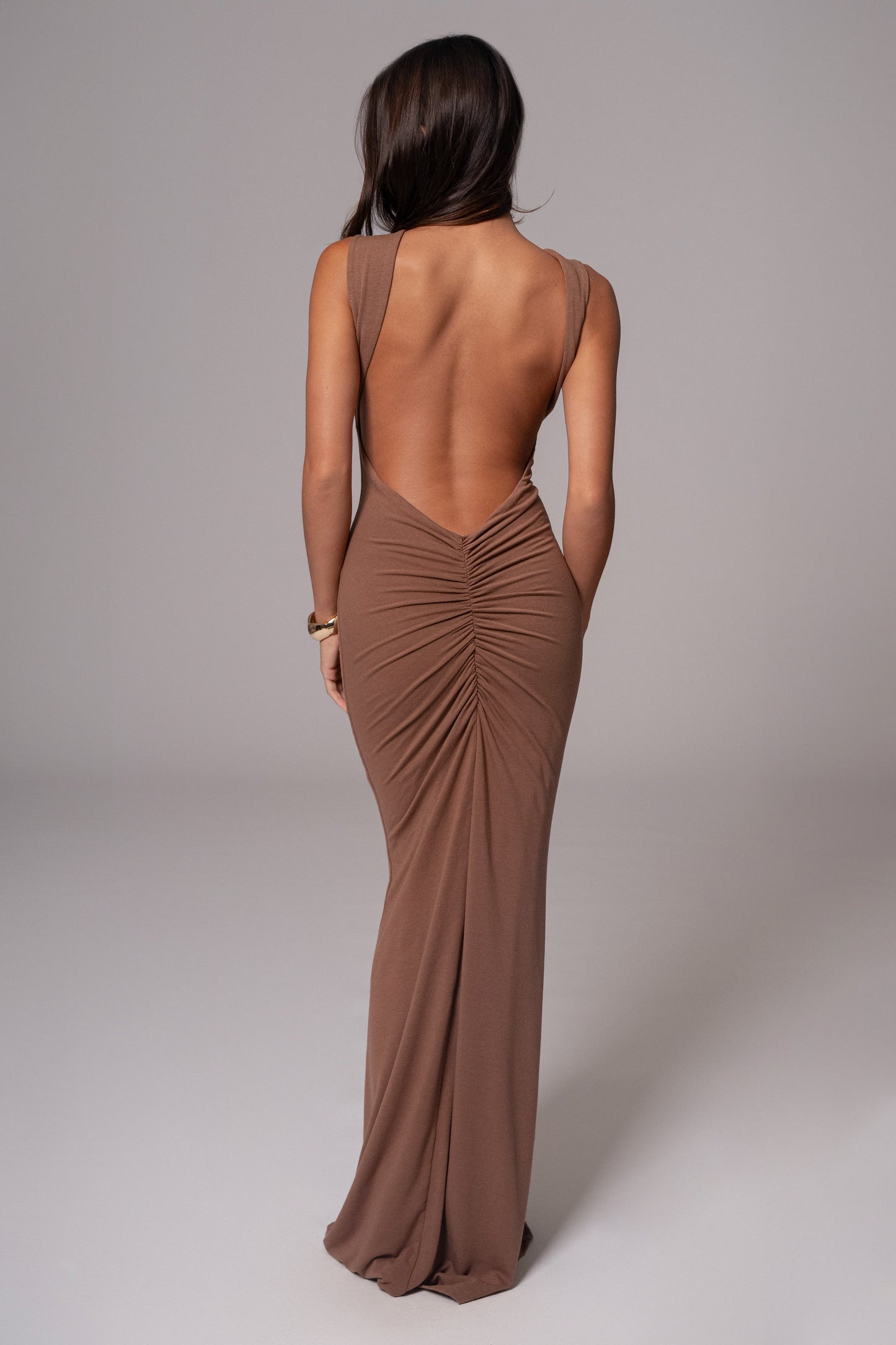 Pecan JLUXBASIX Front And Center Maxi Dress