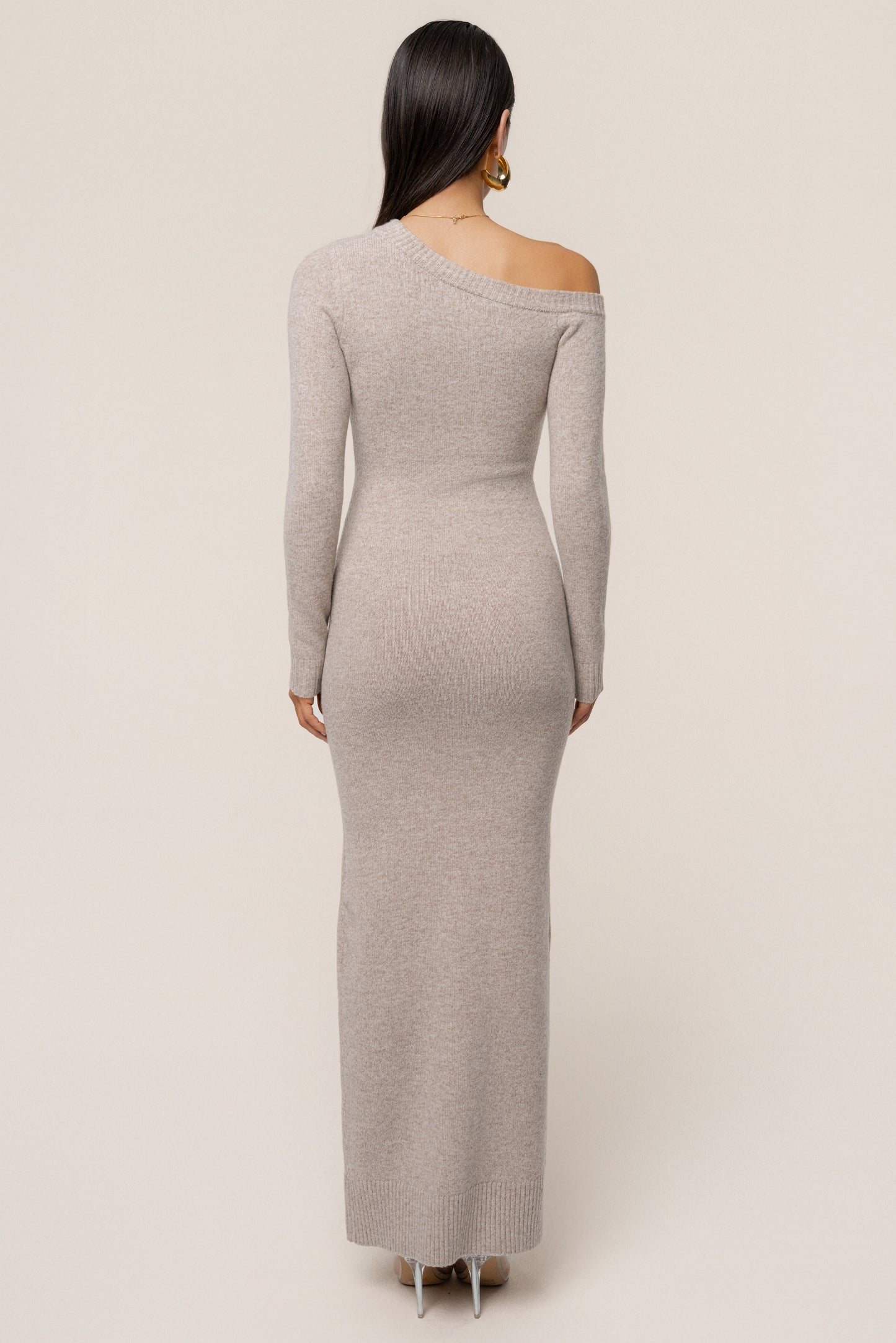 Beige Fireside Knit Maxi Dress