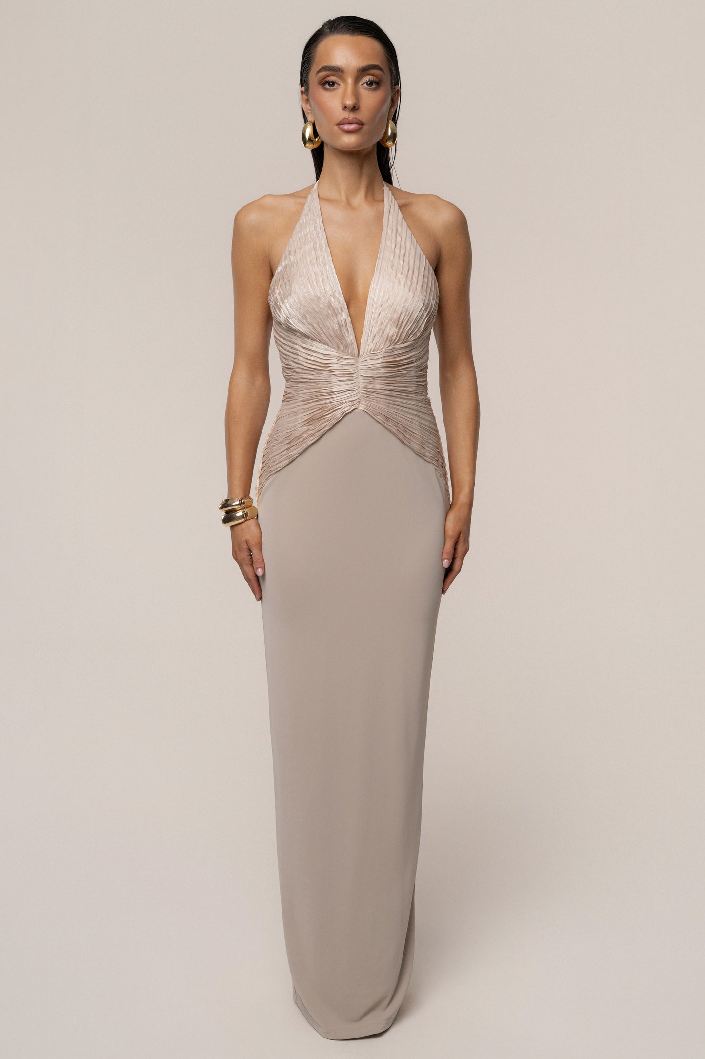 Champagne Enchanted Nights Maxi Dress