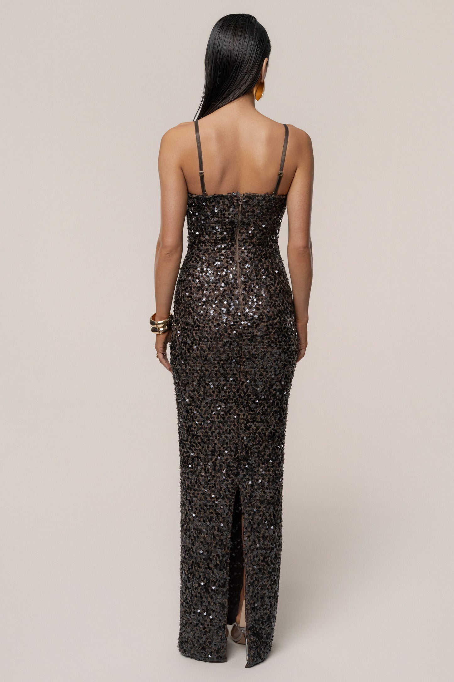 Chocolate Jewel Opulence Sequin Dress