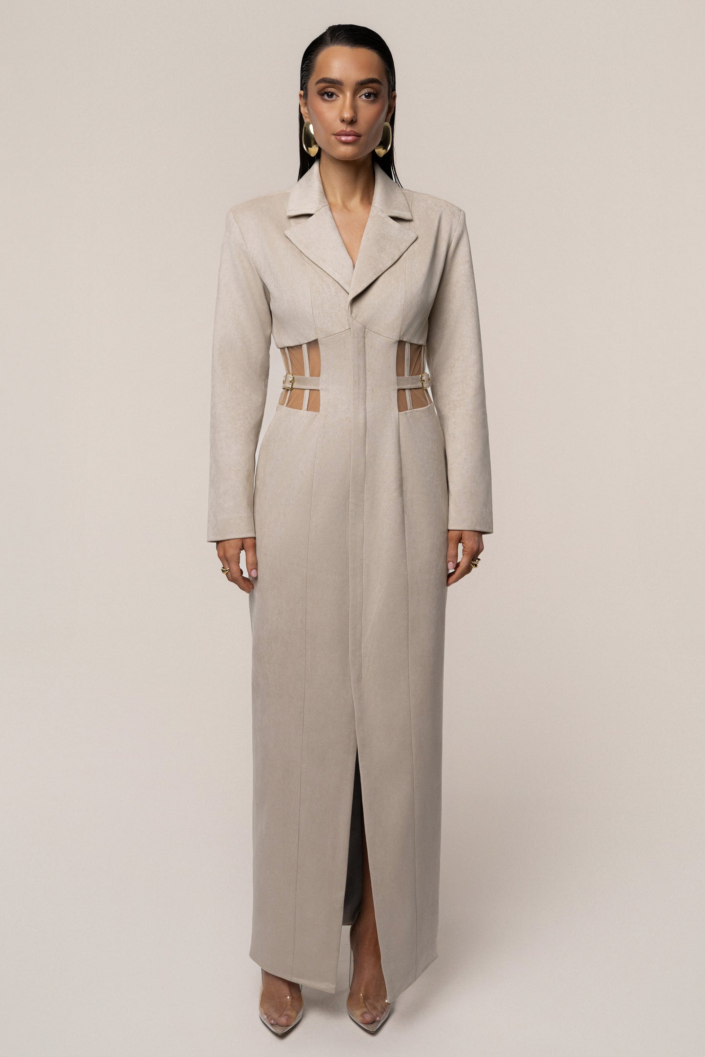 Stone Toffee Haze Suede Dress