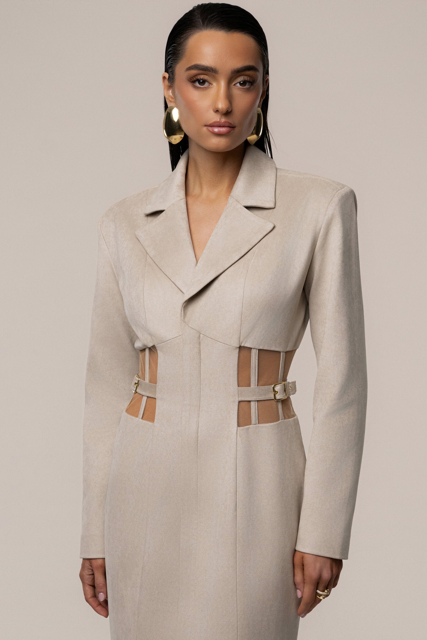 Stone Toffee Haze Suede Dress