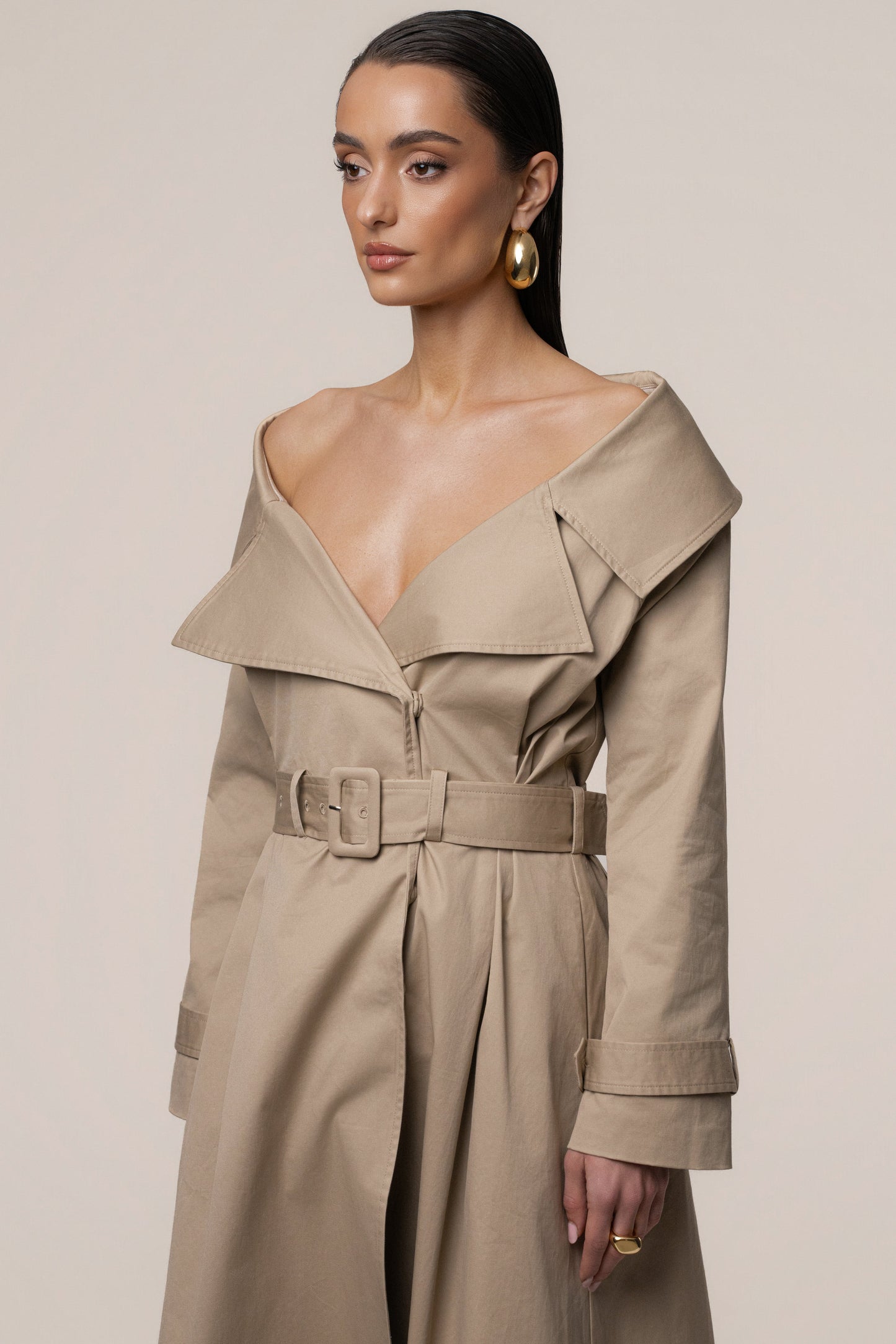 Stone Soft Authority Trench Coat