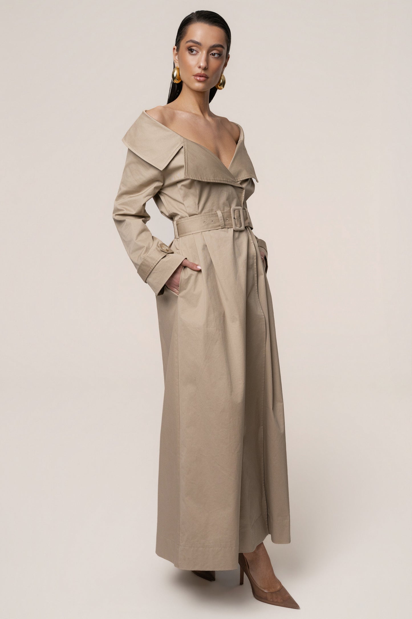 Stone Soft Authority Trench Coat