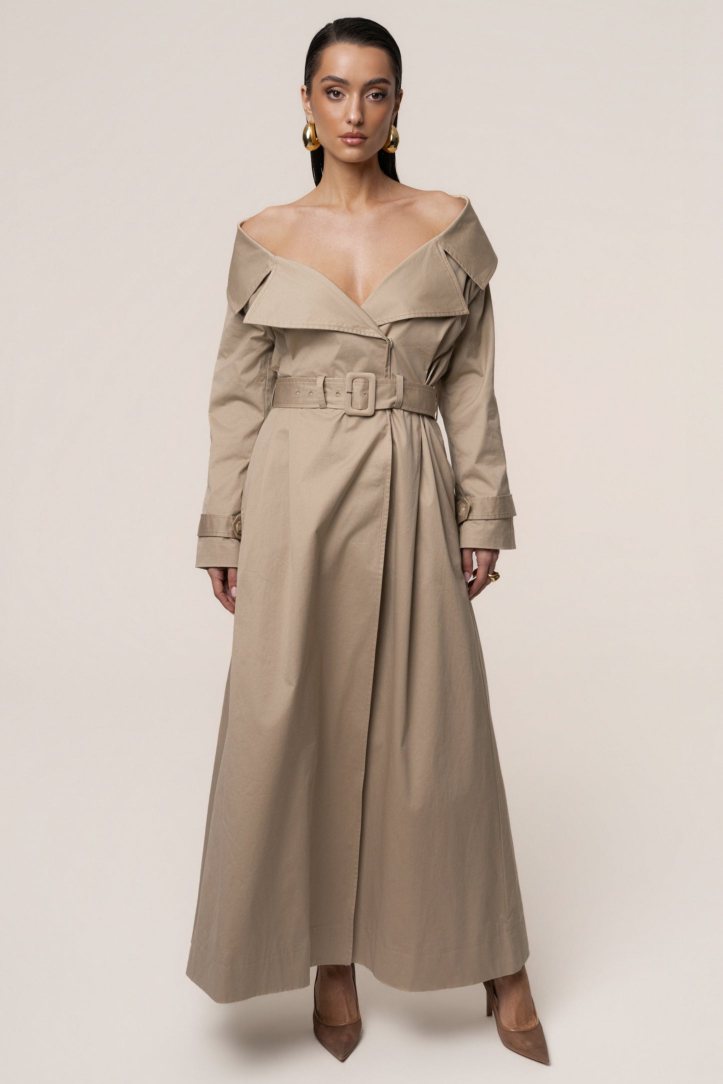 Stone Soft Authority Trench Coat