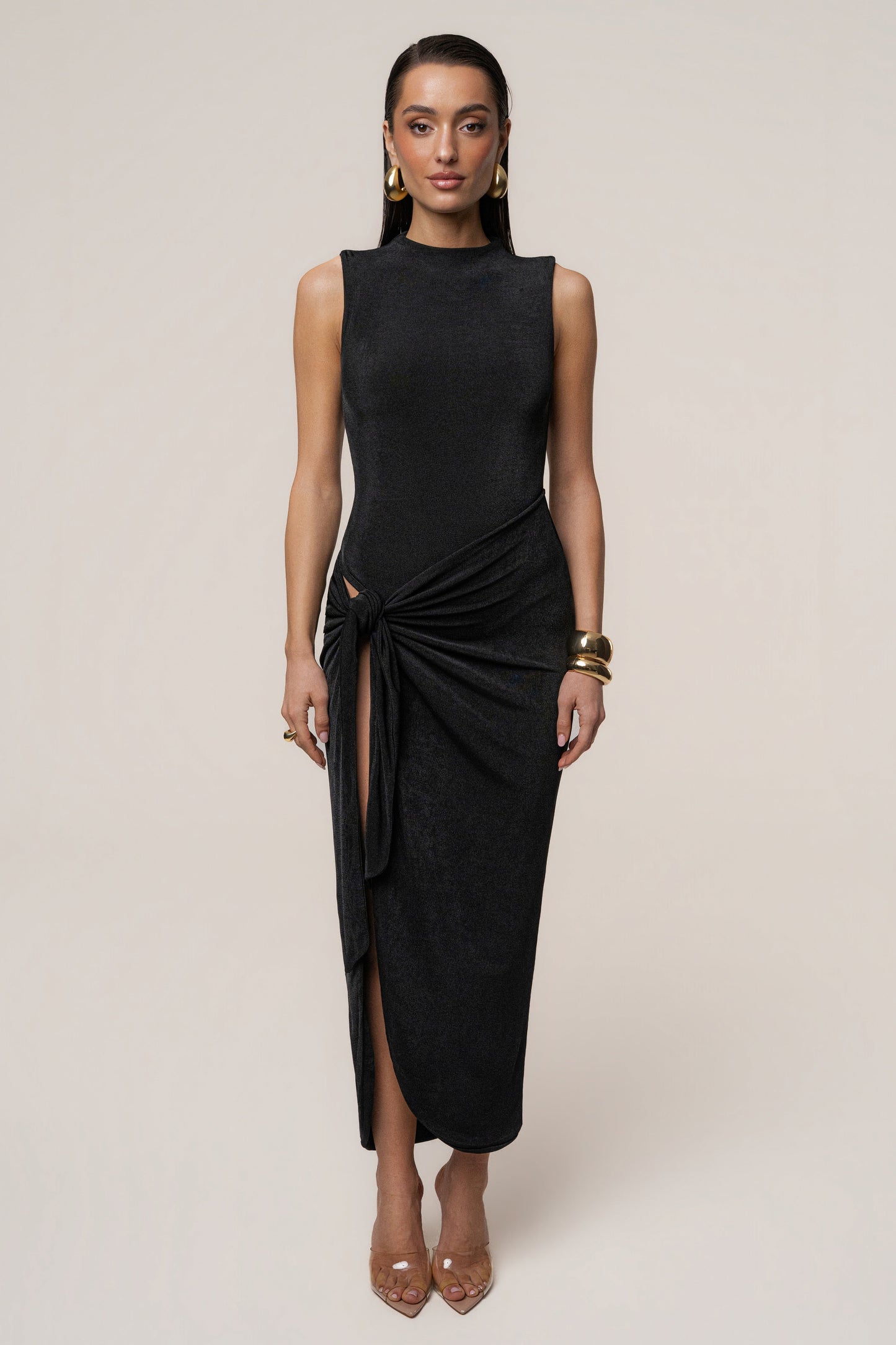 Black Aubree Midi Dress