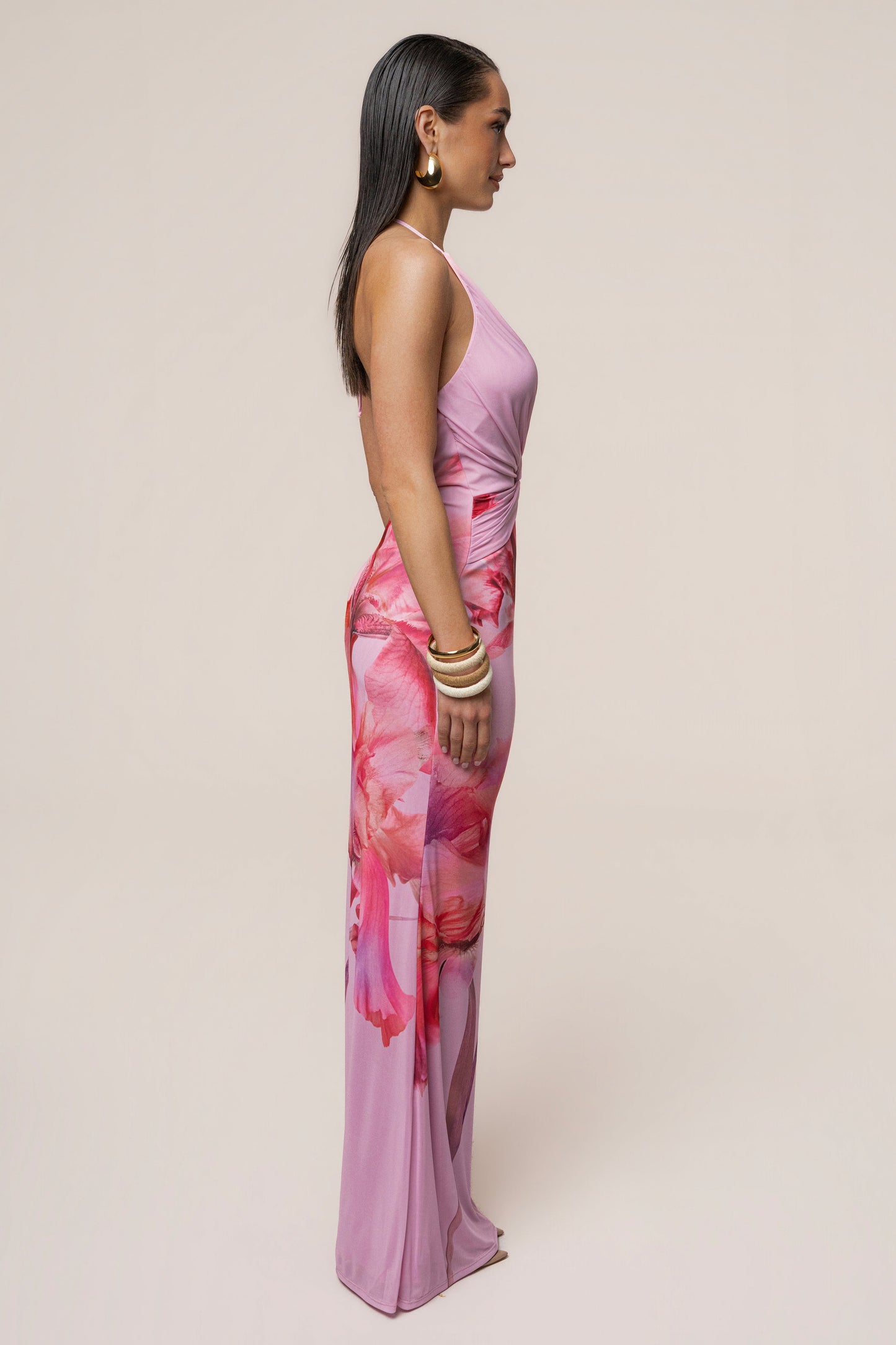 Pink Floral Coastal Bloom Maxi Dress