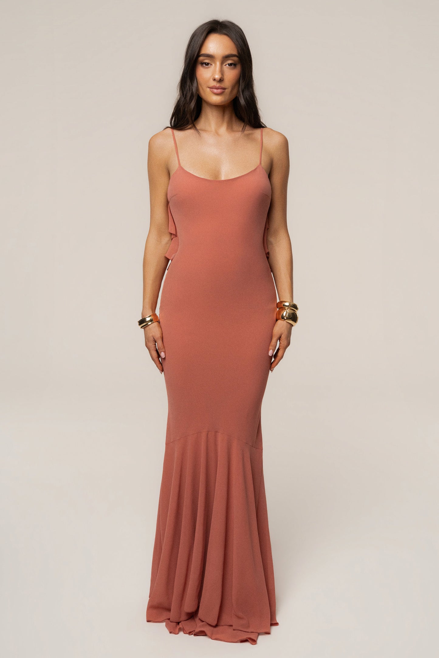 Peach  Midnight Romance Maxi Dress