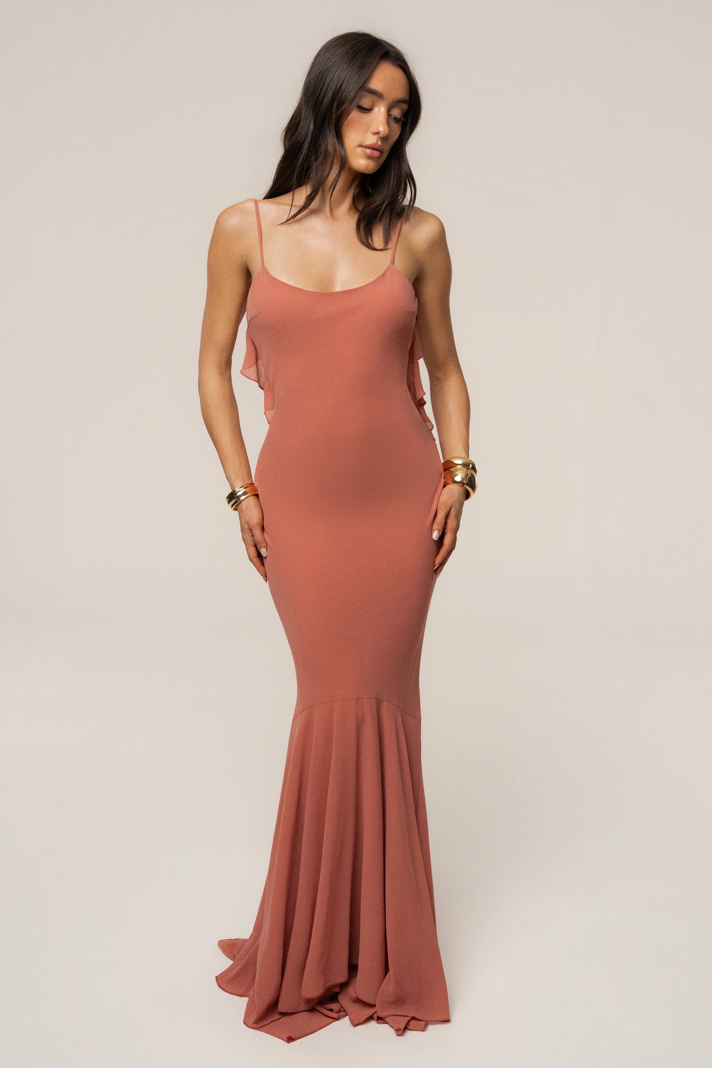 Peach  Midnight Romance Maxi Dress