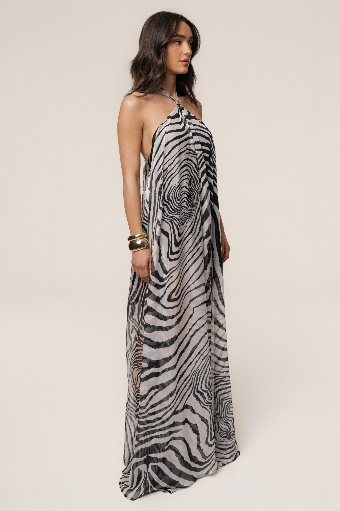 PRE-ORDER Zebra Print Jolene Halter Dress