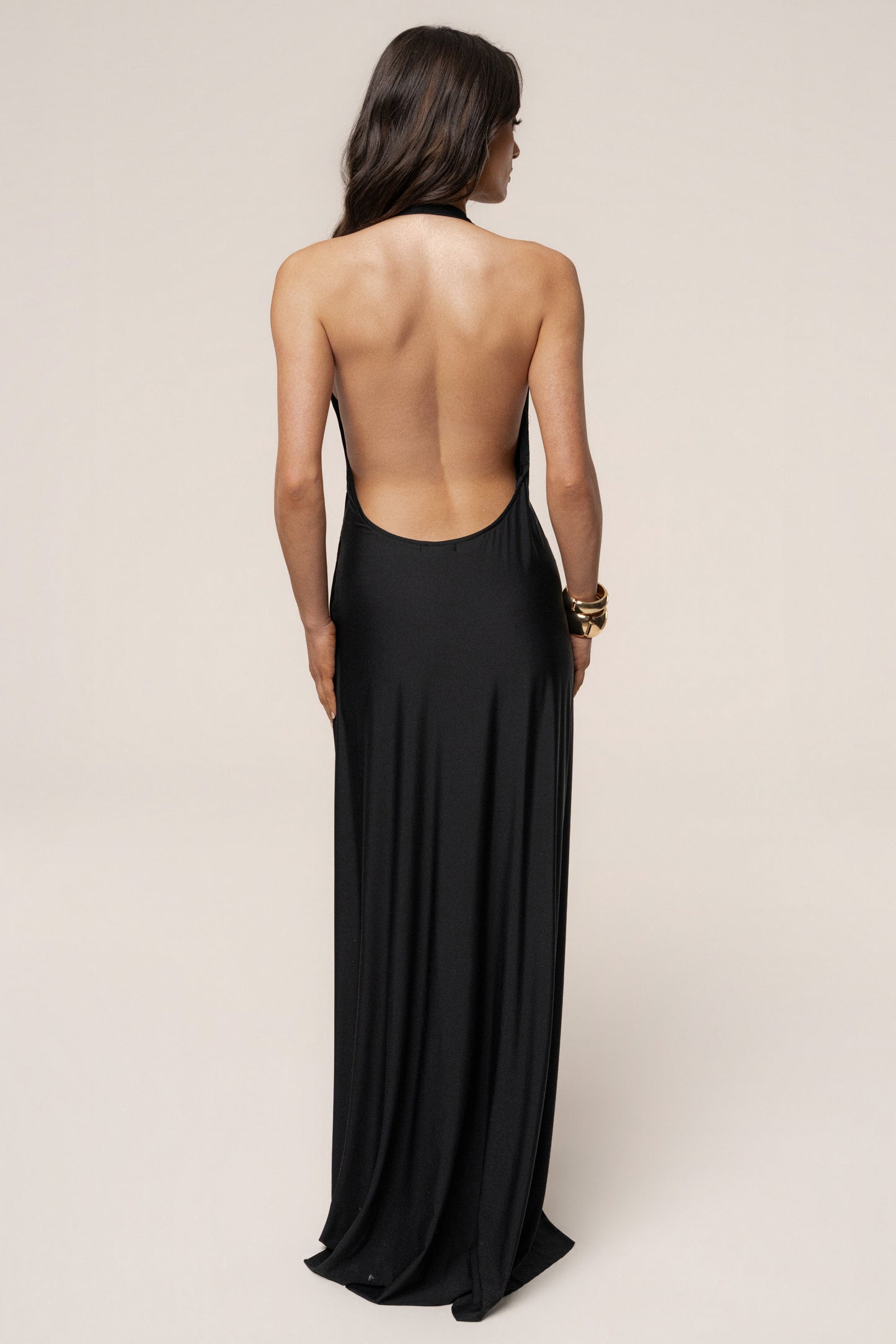 Black Ibiza Halter Maxi Dress