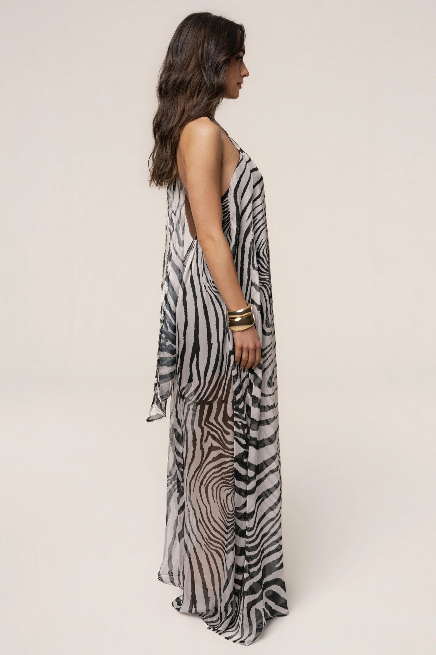 PRE-ORDER Zebra Print Jolene Halter Dress