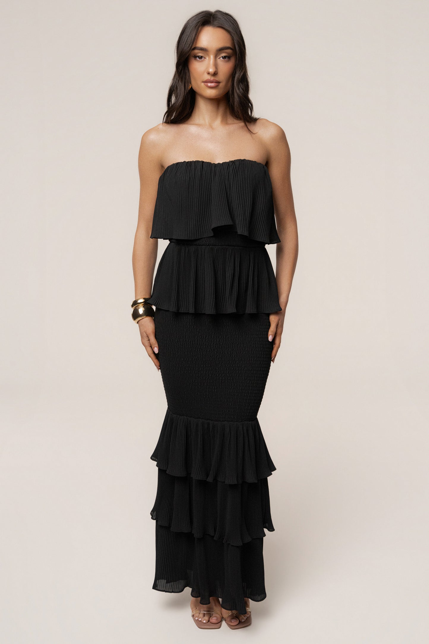 Black Casa Blanca Ruffle Dress