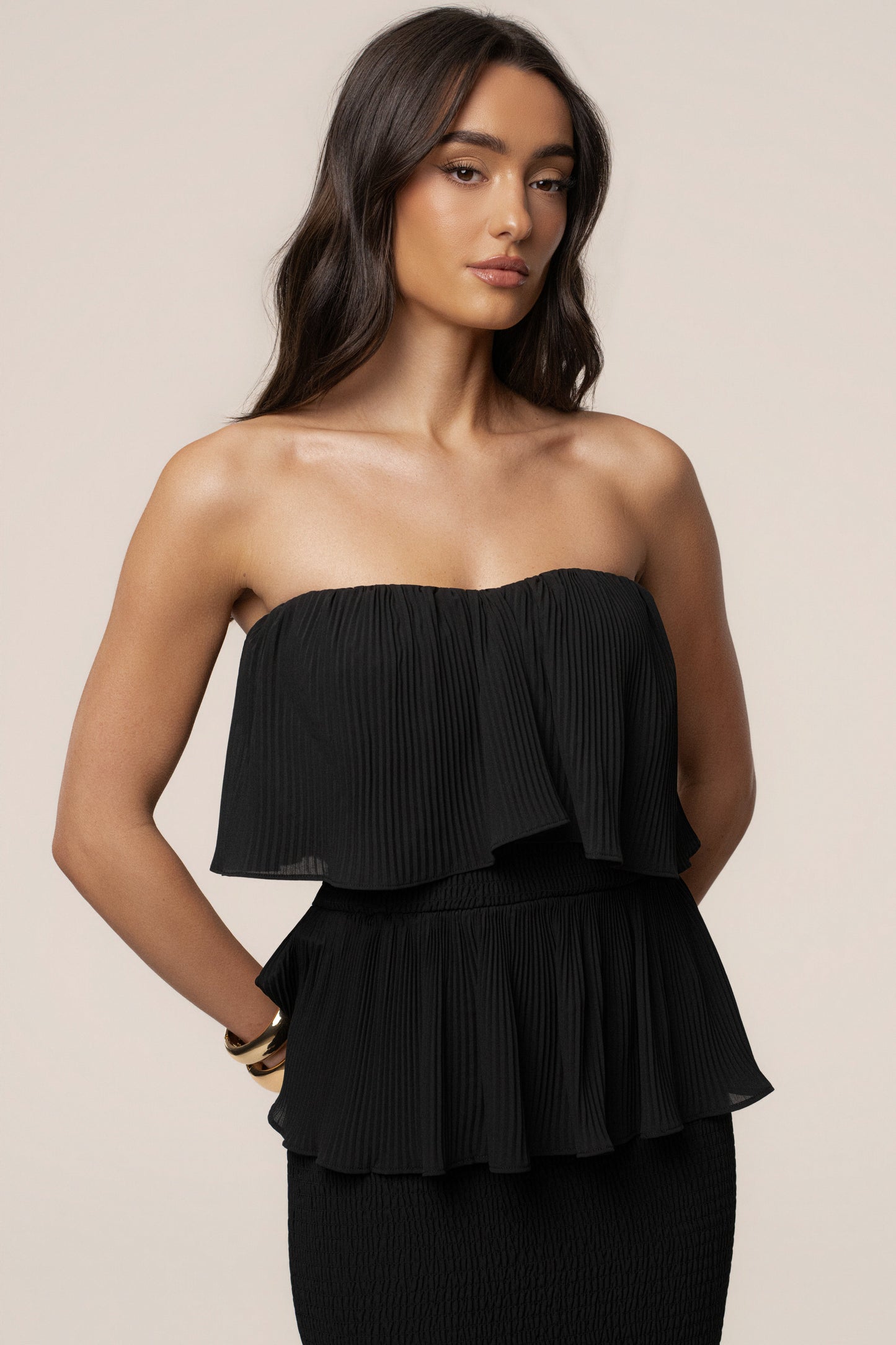 Black Casa Blanca Ruffle Dress