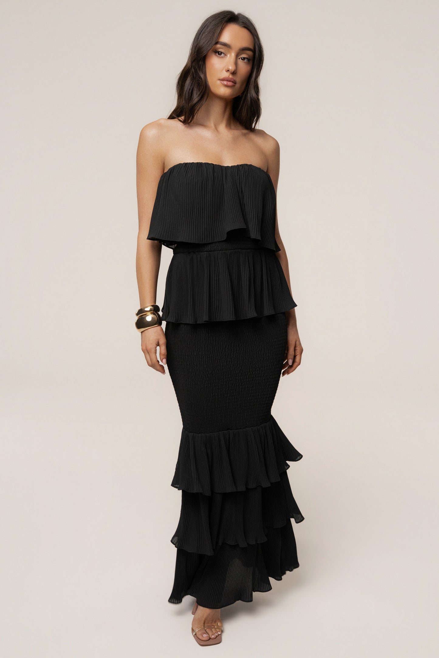 Black Casa Blanca Ruffle Dress