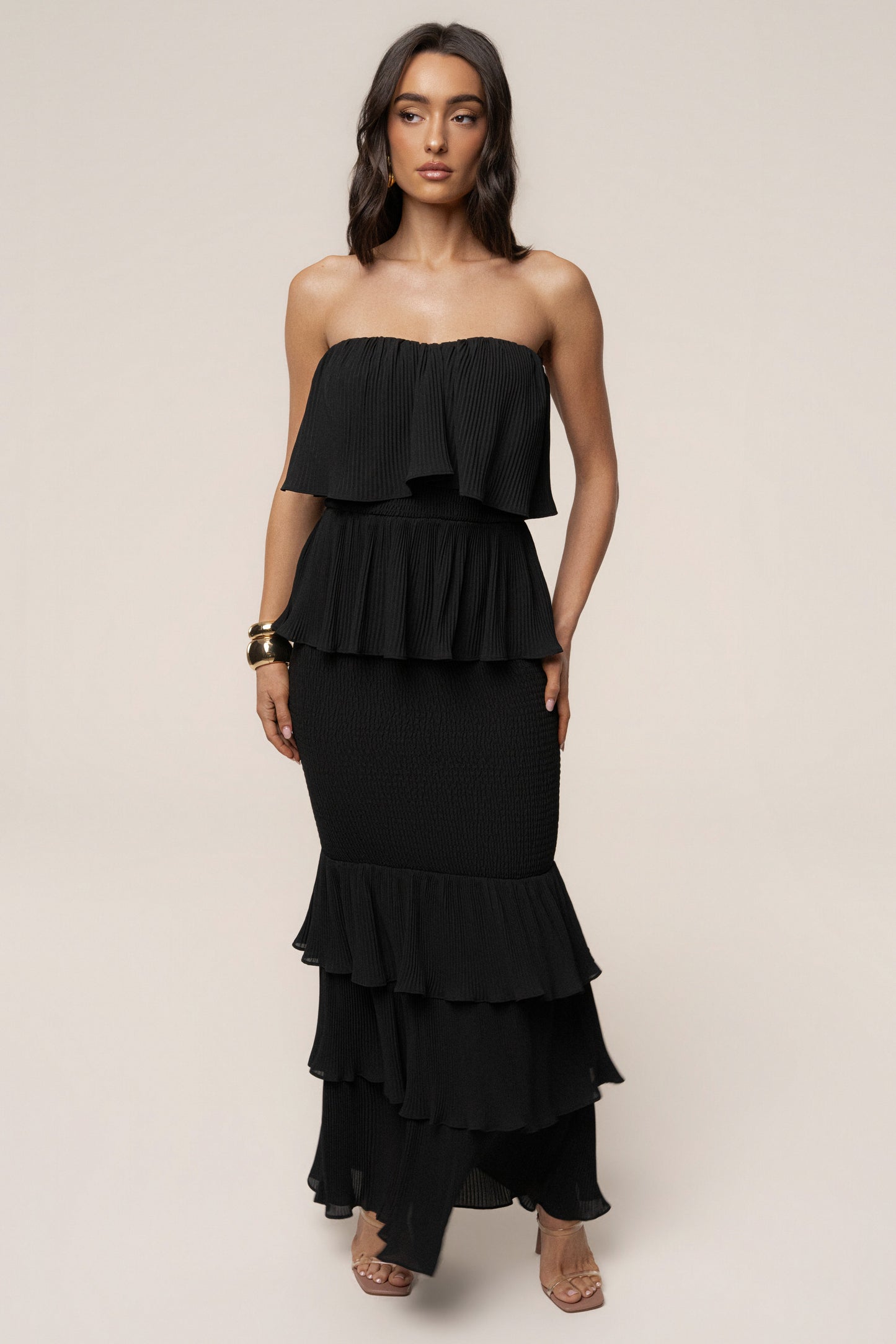 Black Casa Blanca Ruffle Dress