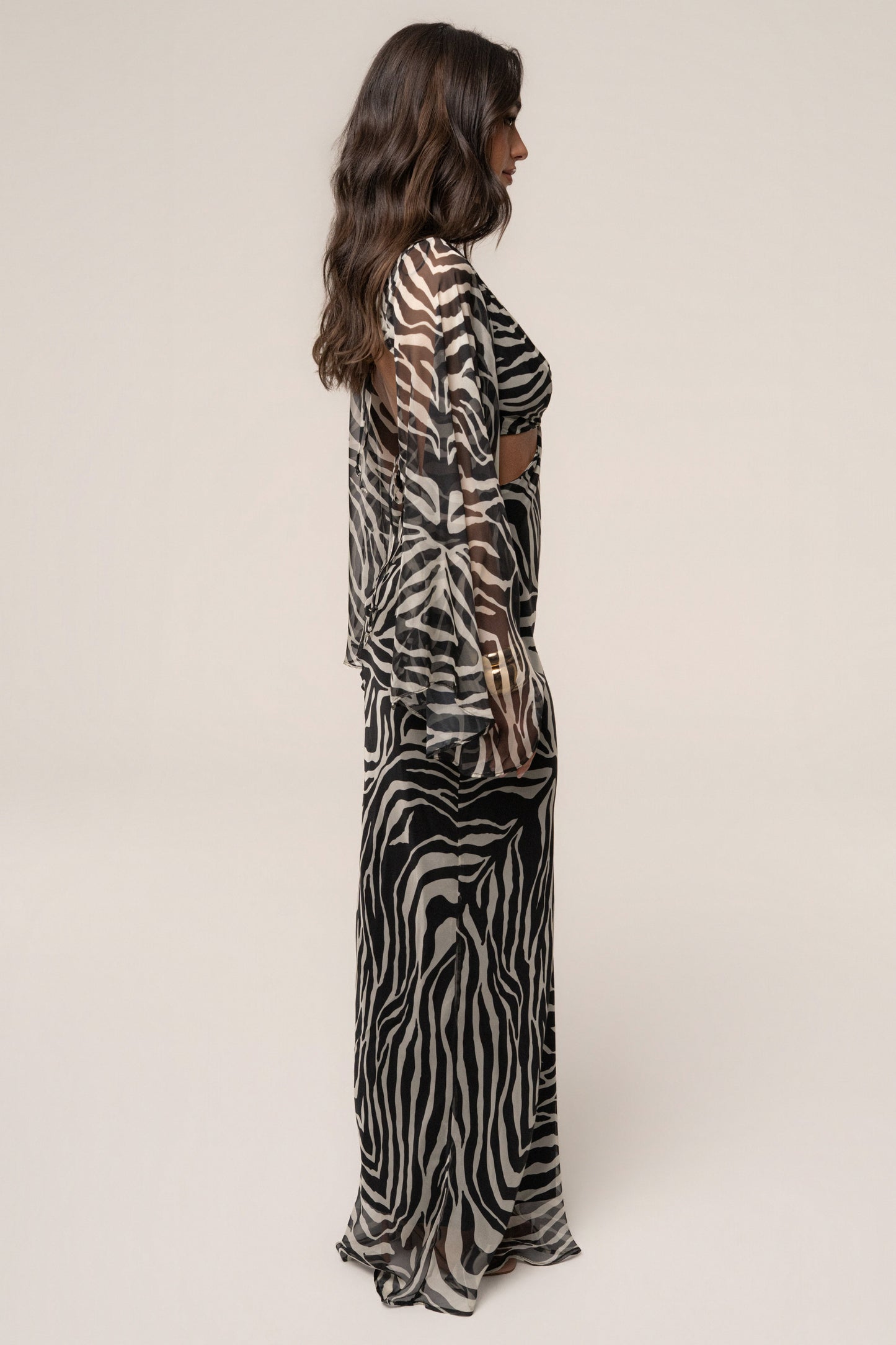 Black Zebra Instincts Print Maxi Dress