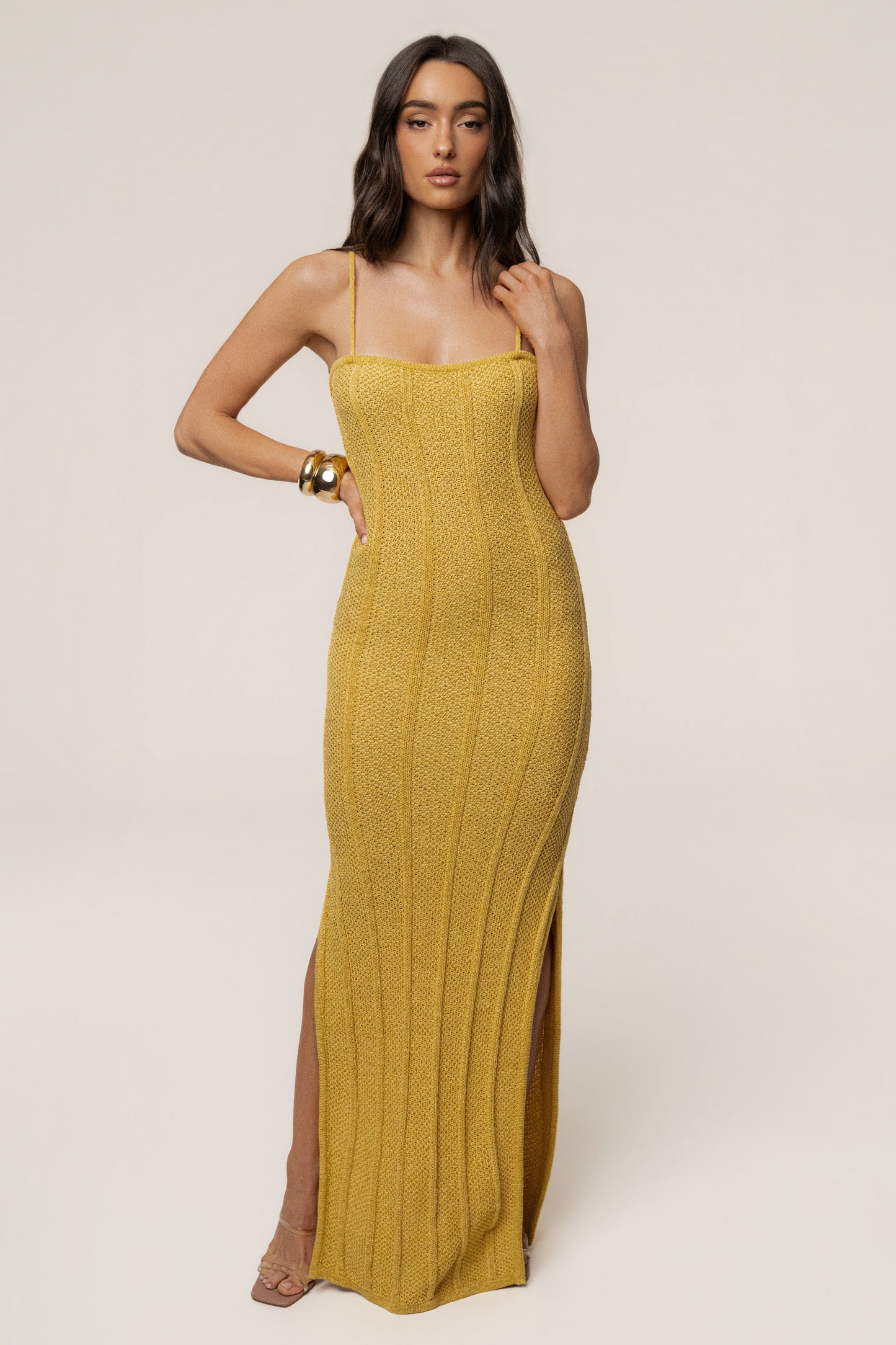 Yellow Cabana Views Crochet Dress