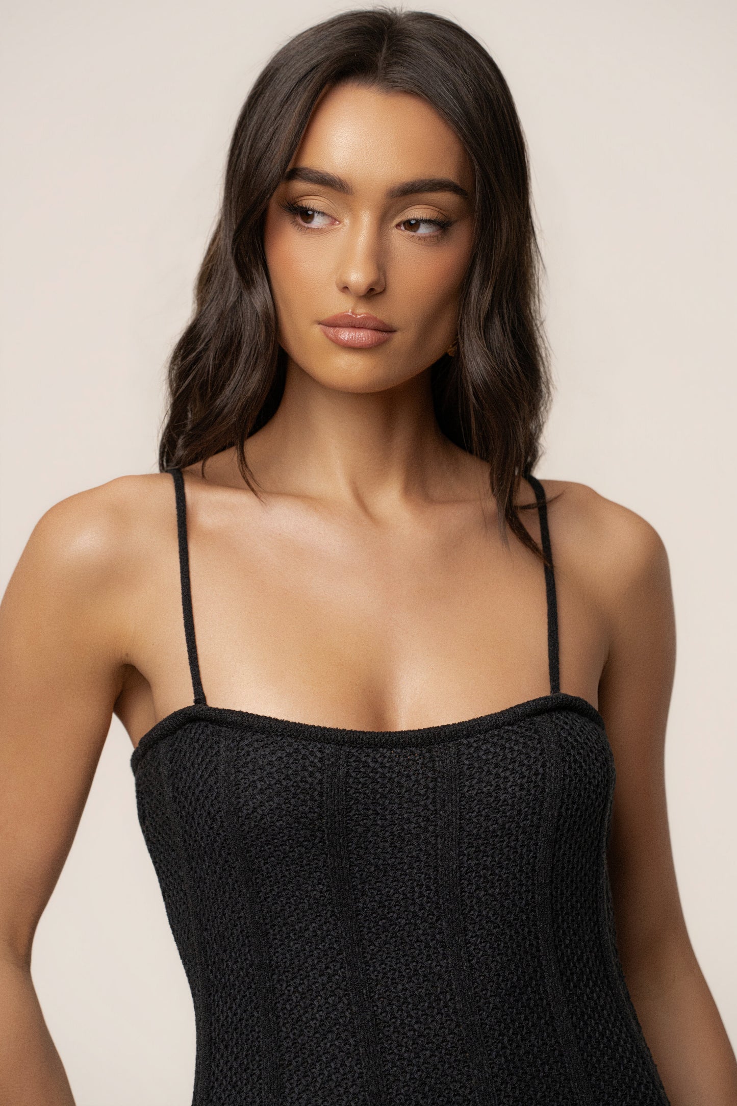Black Cabana Views Crochet Dress