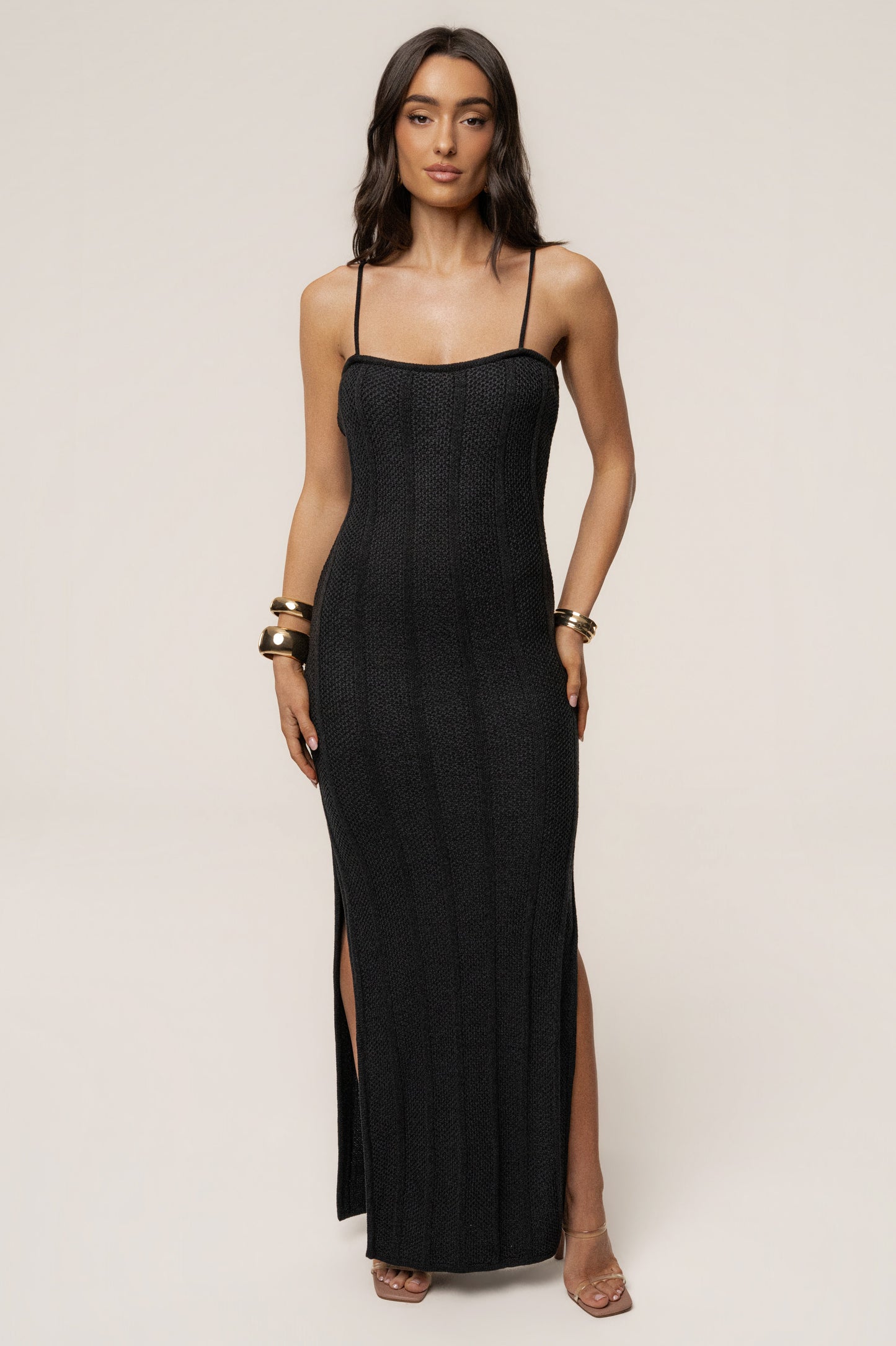 Black Cabana Views Crochet Dress