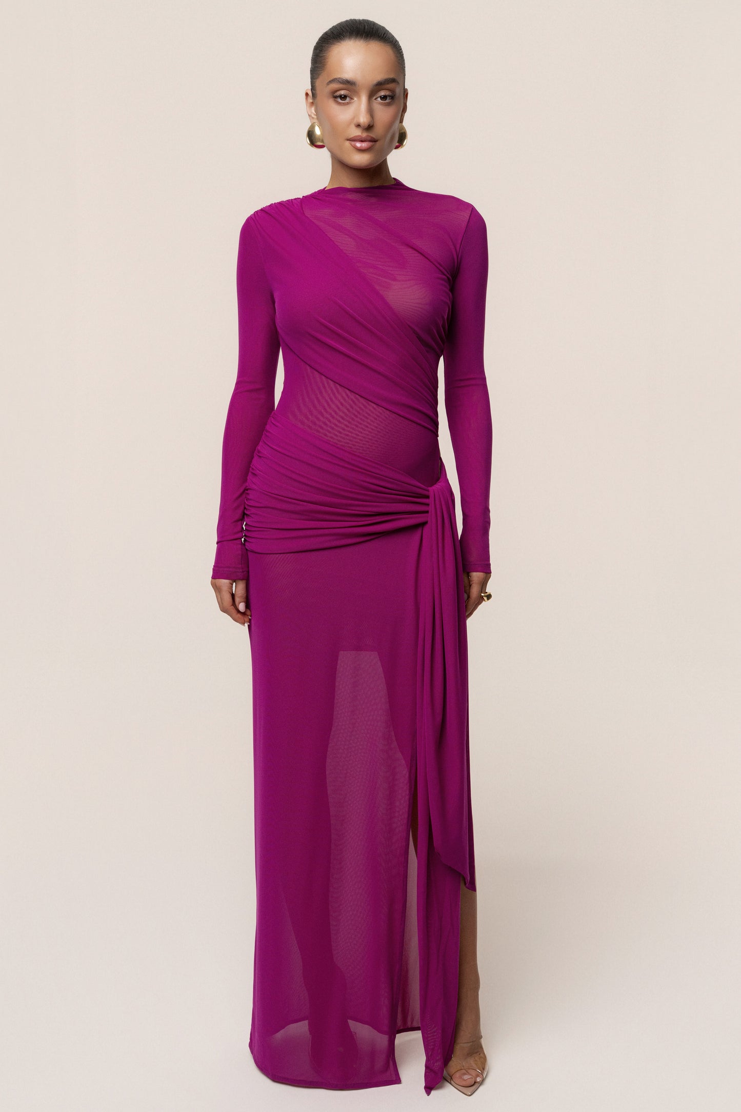 Purple Heatwave Mesh Maxi Dress