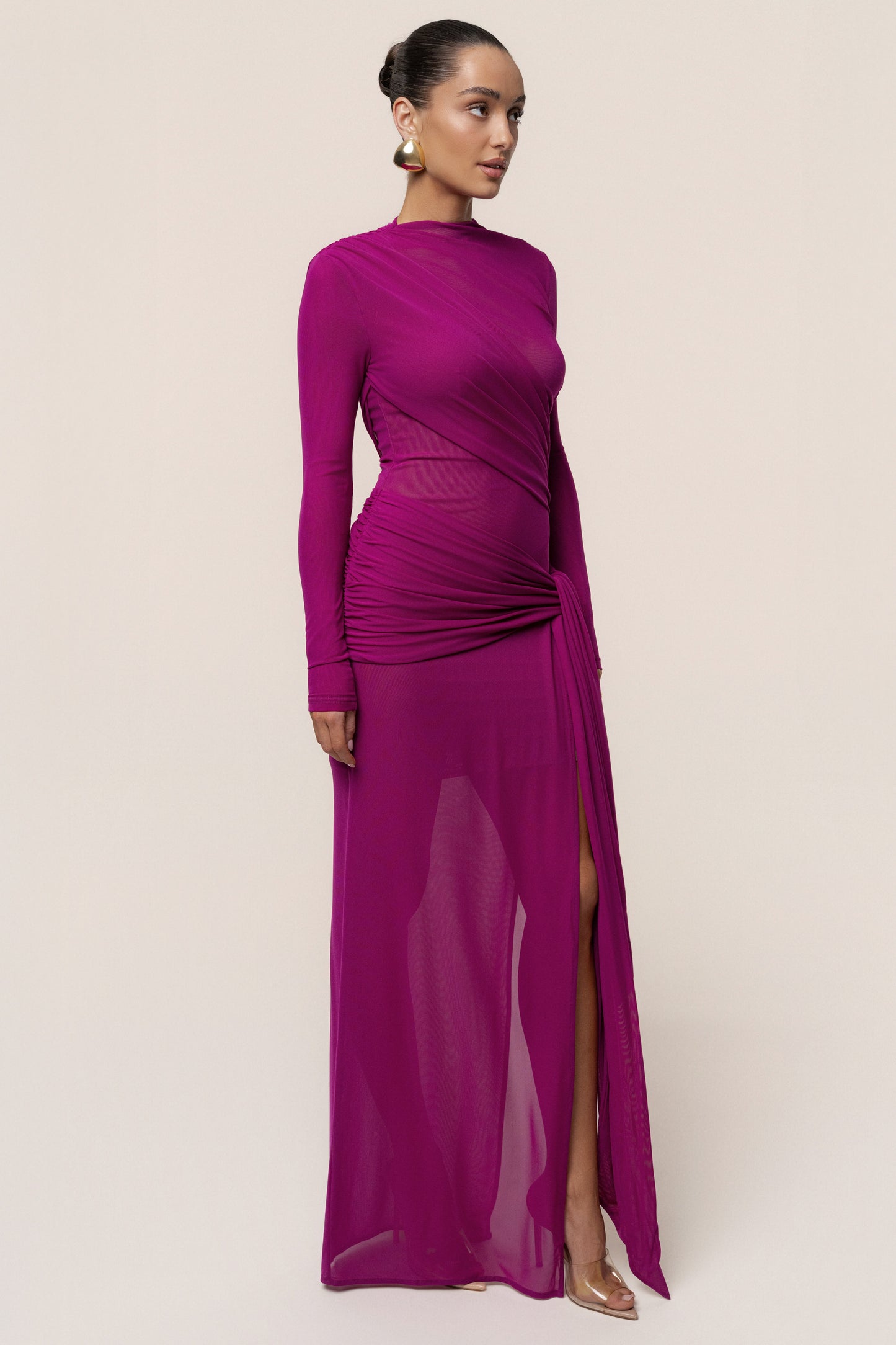Purple Heatwave Mesh Maxi Dress