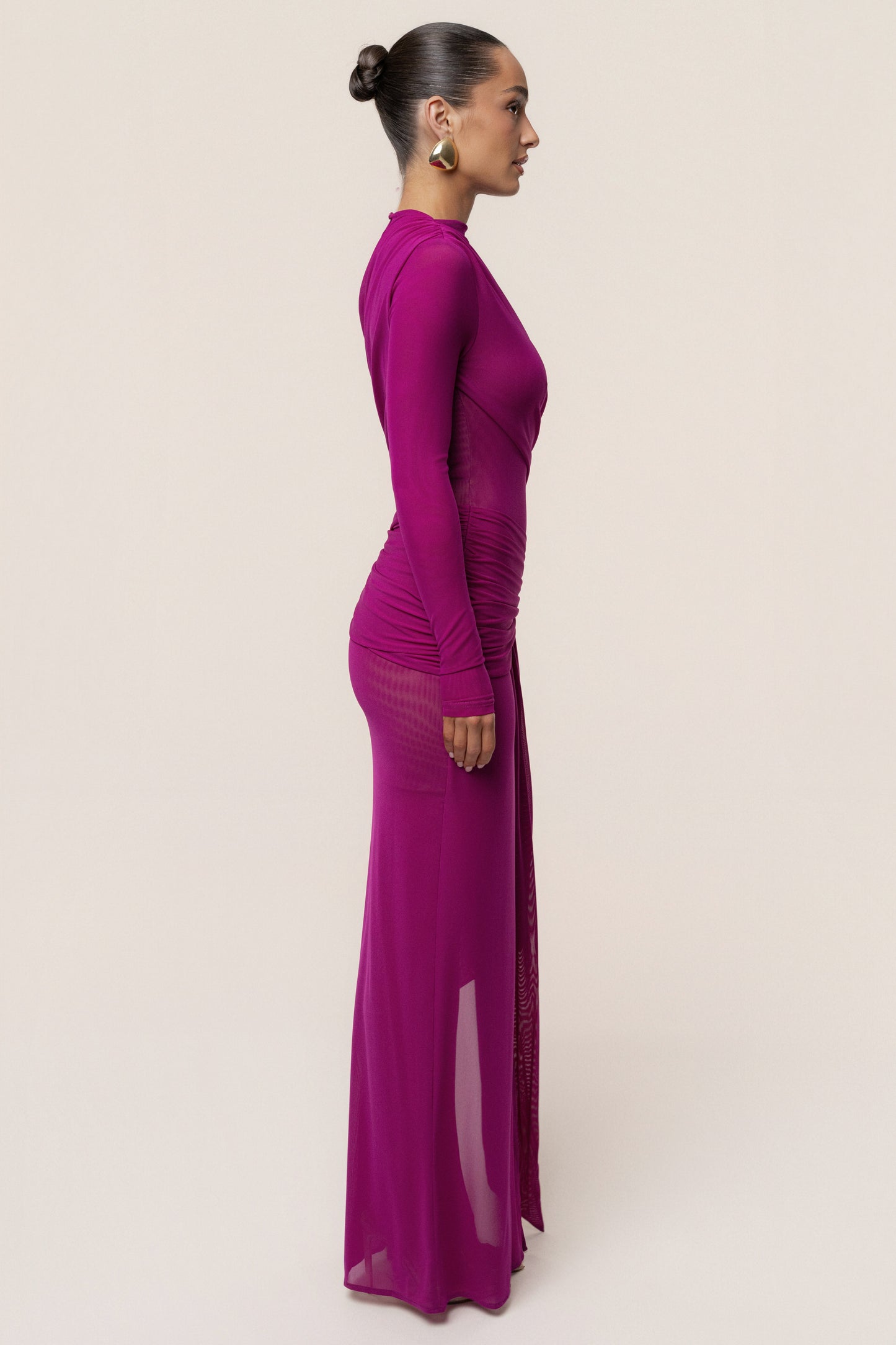 Purple Heatwave Mesh Maxi Dress