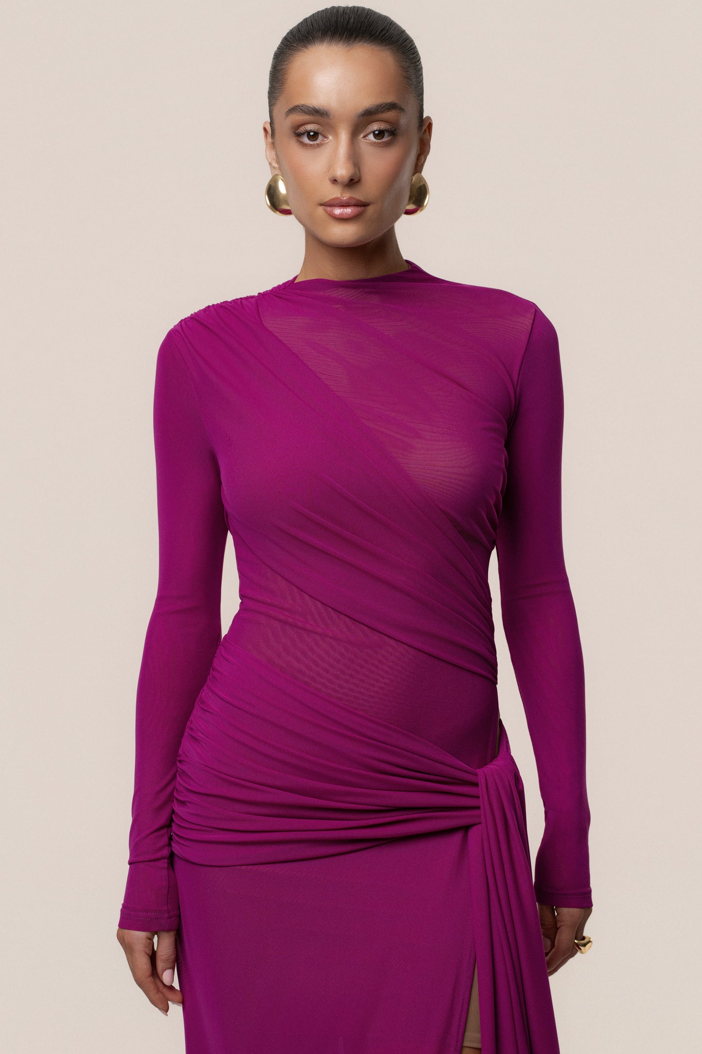 Purple Heatwave Mesh Maxi Dress