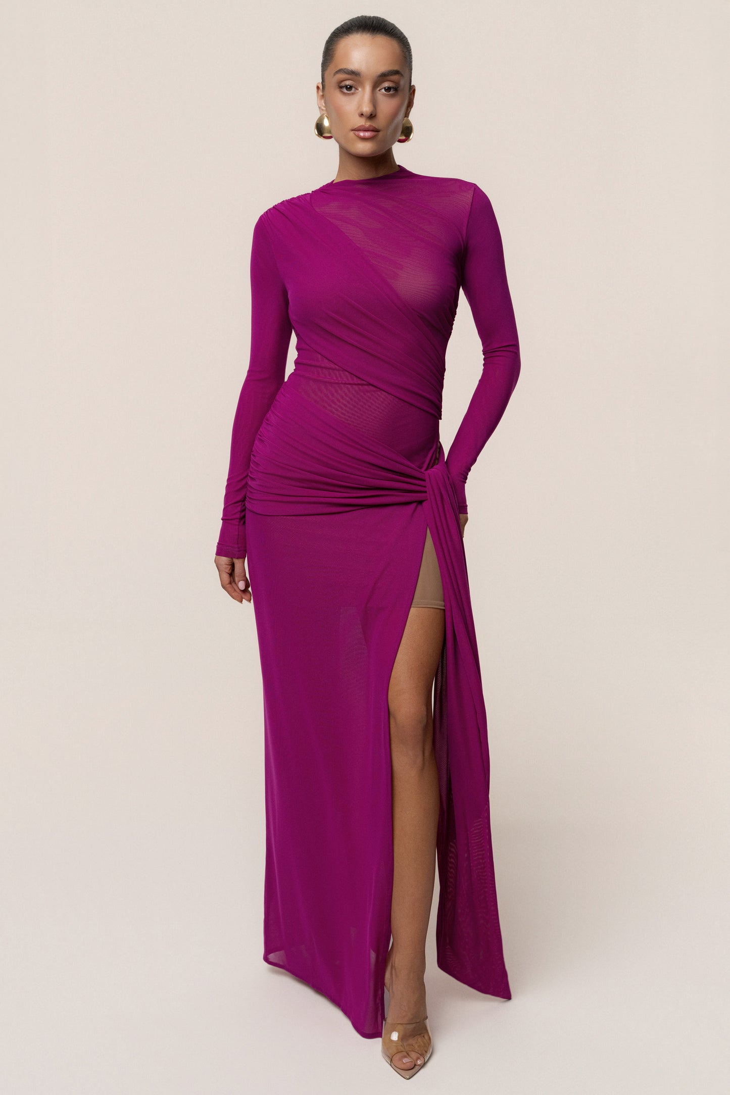 Purple Heatwave Mesh Maxi Dress