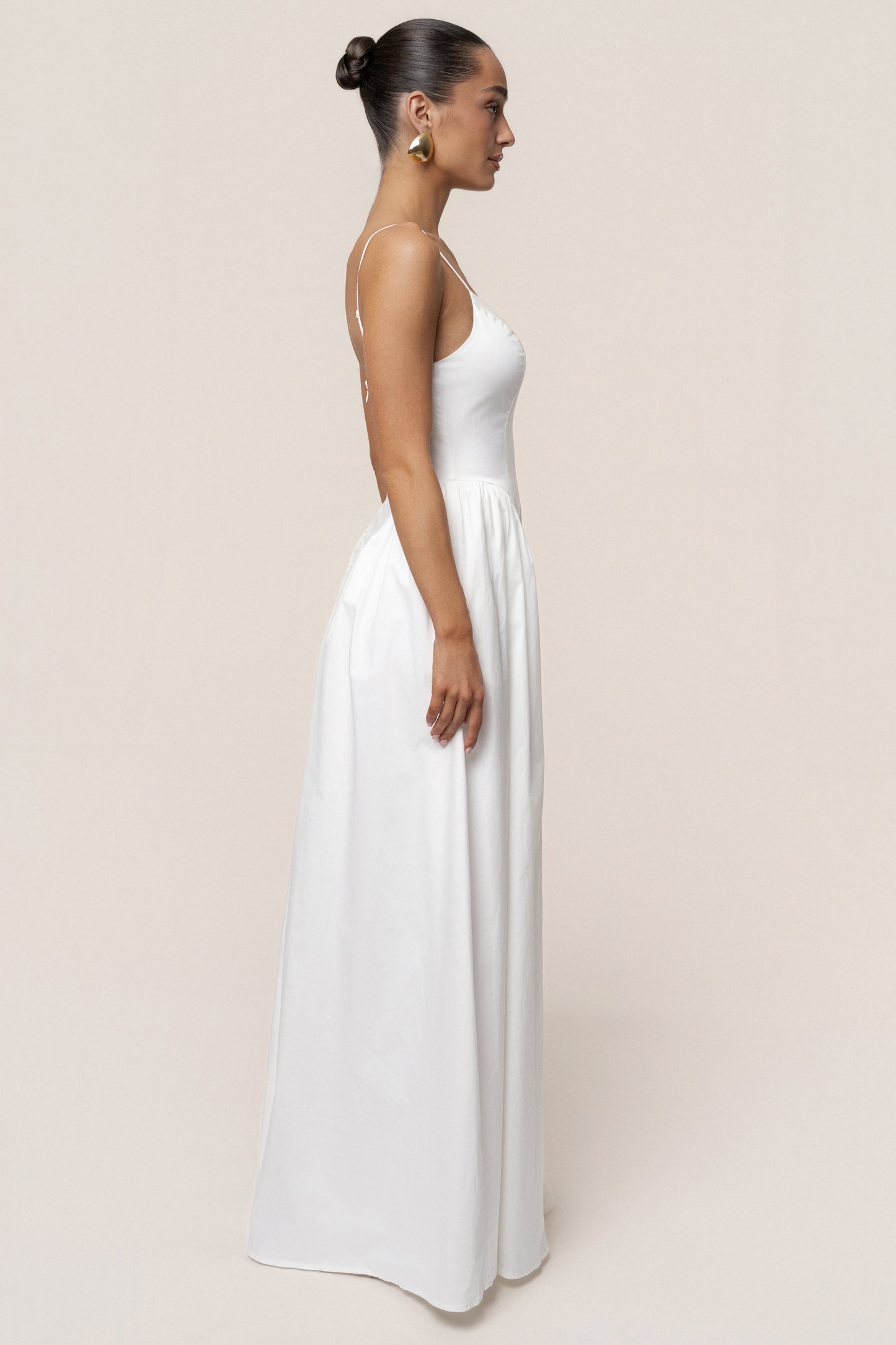 White Sculpted Grace Maxi Dress