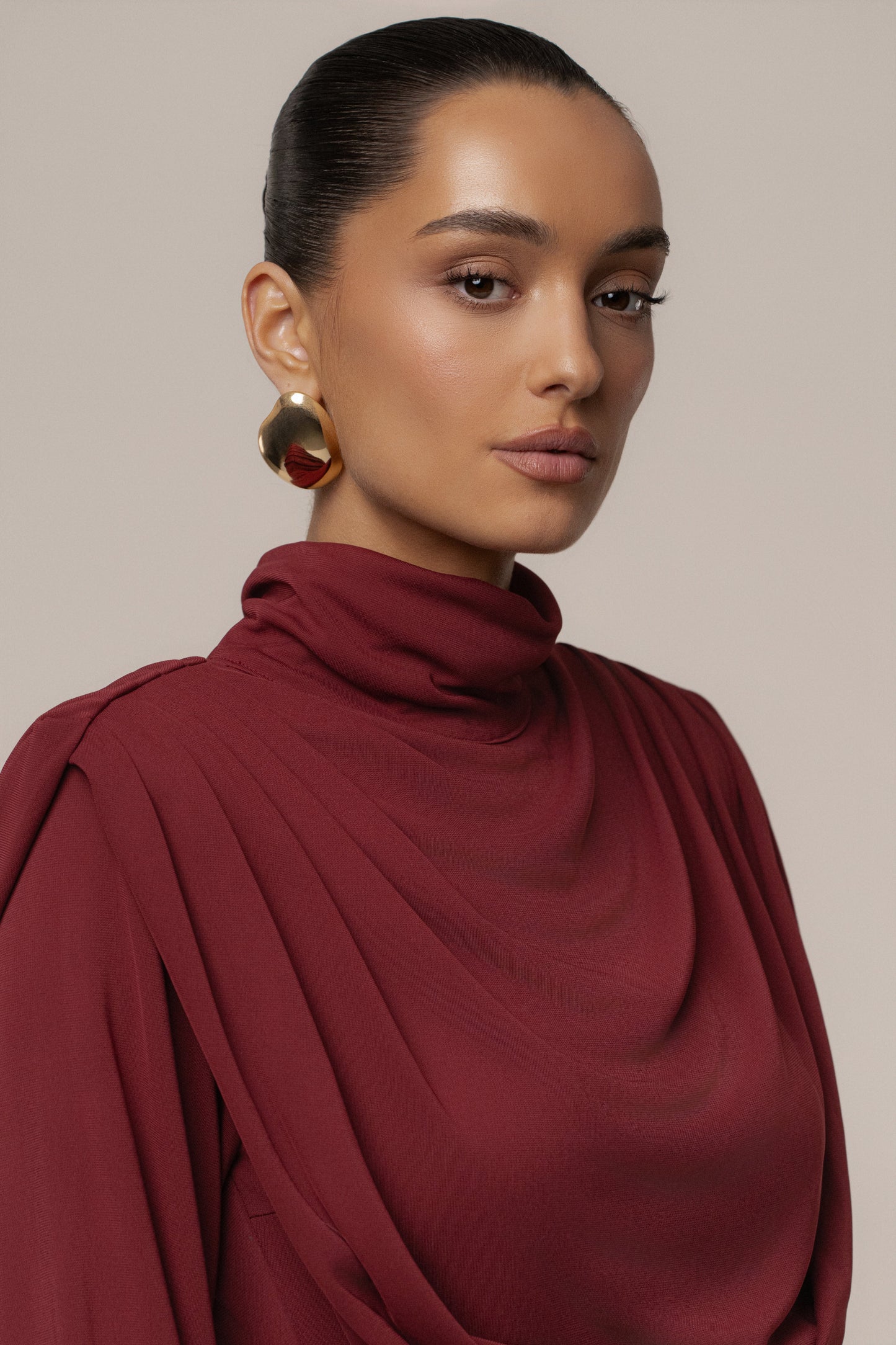 Burgundy Radiance Maxi Gown