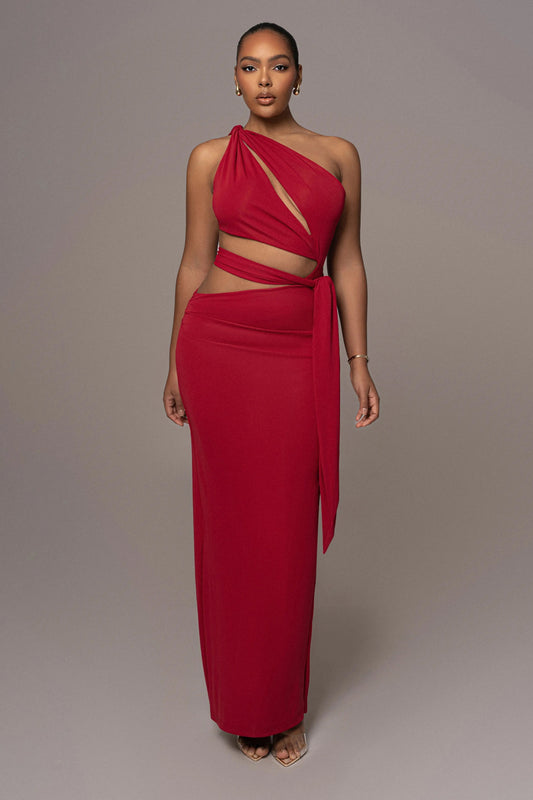 Red Athenia Keyhole Maxi Dress