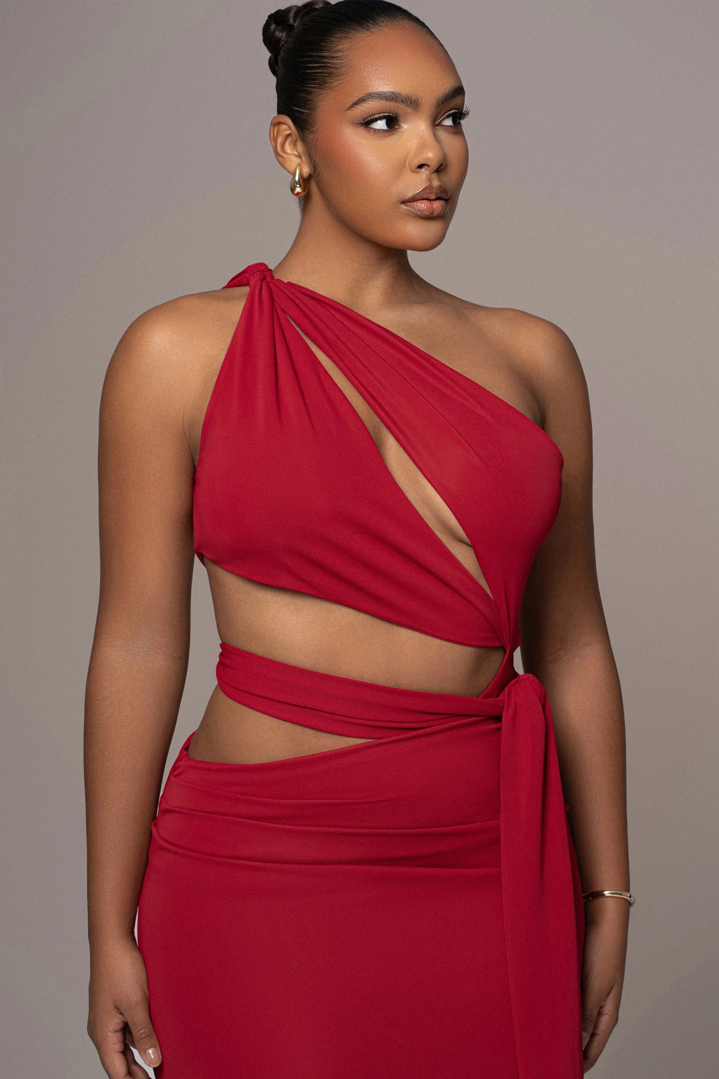 Red Athenia Keyhole Maxi Dress
