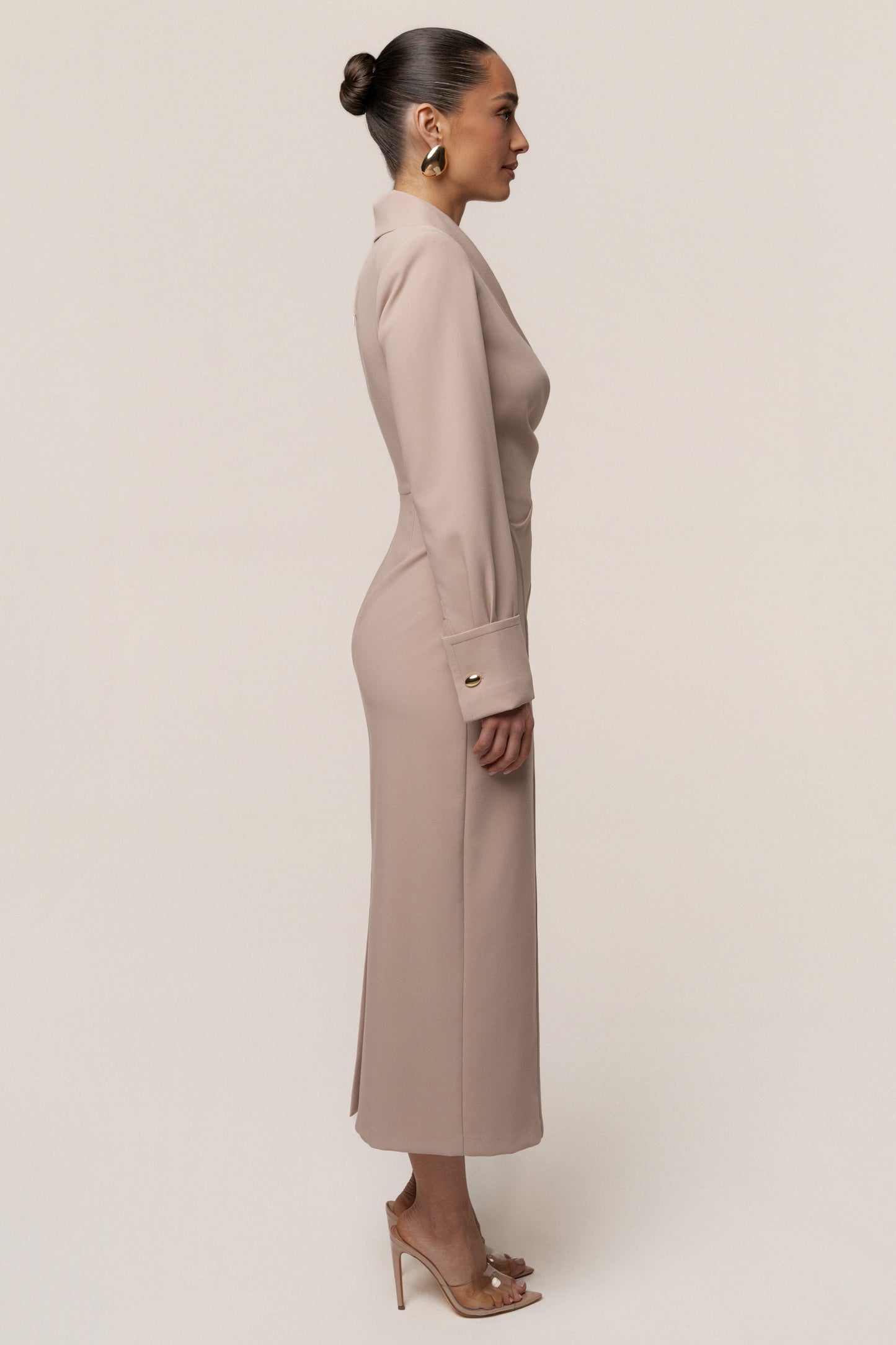 Taupe Manifest Blazer Midi Dress
