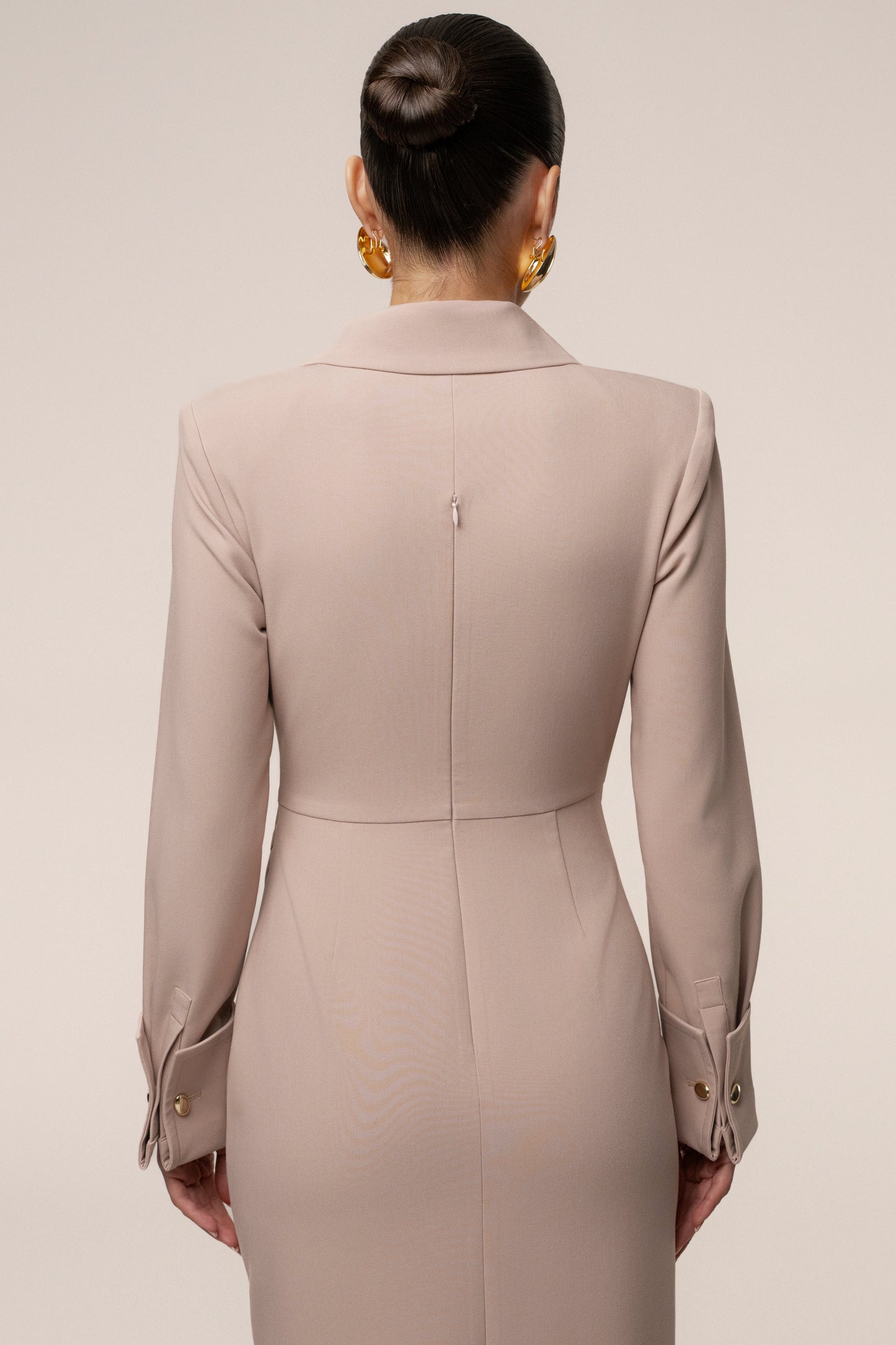 Taupe Manifest Blazer Midi Dress