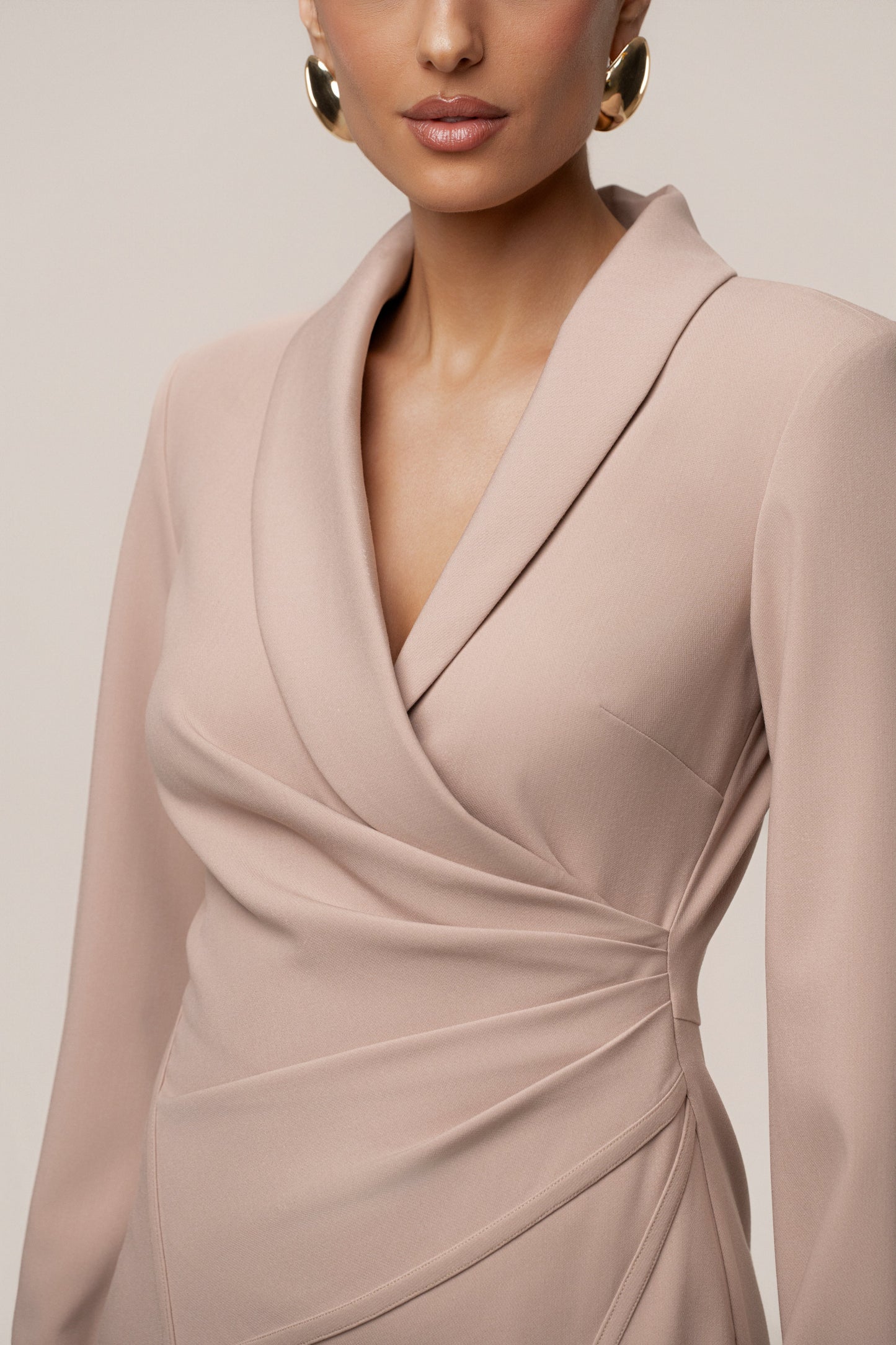 Taupe Manifest Blazer Midi Dress