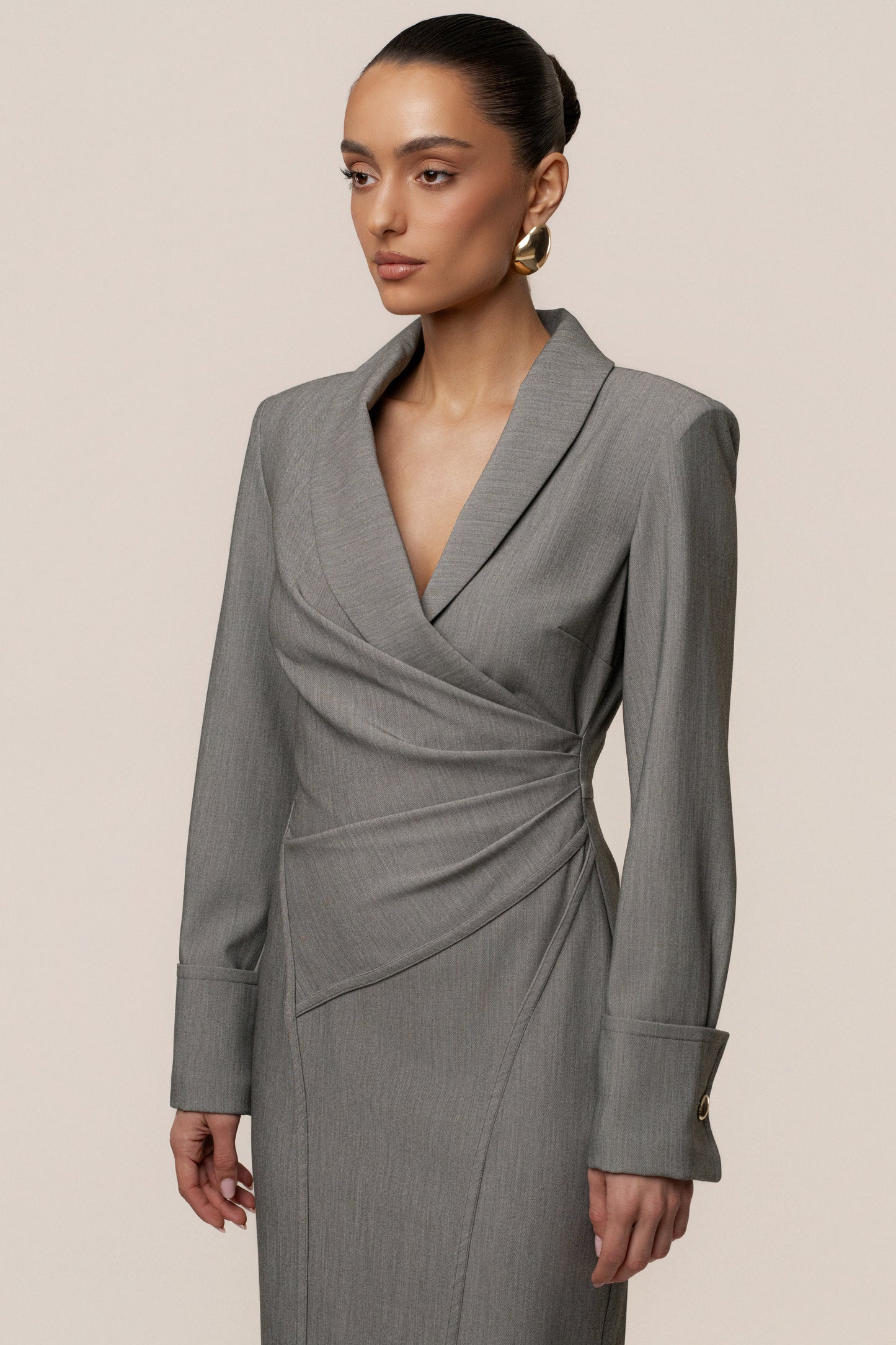 Grey Manifest Blazer Midi Dress