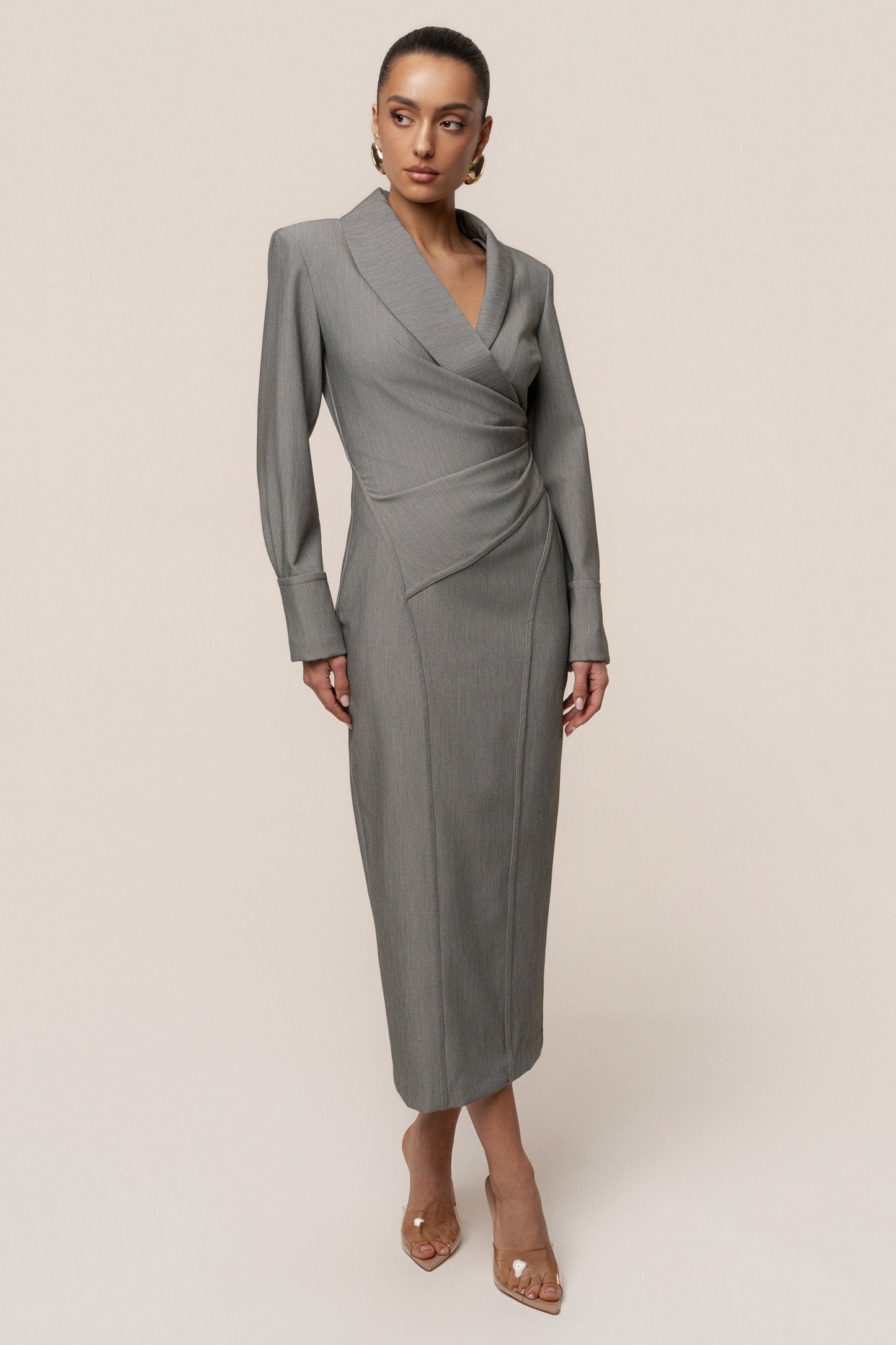 Grey Manifest Blazer Midi Dress