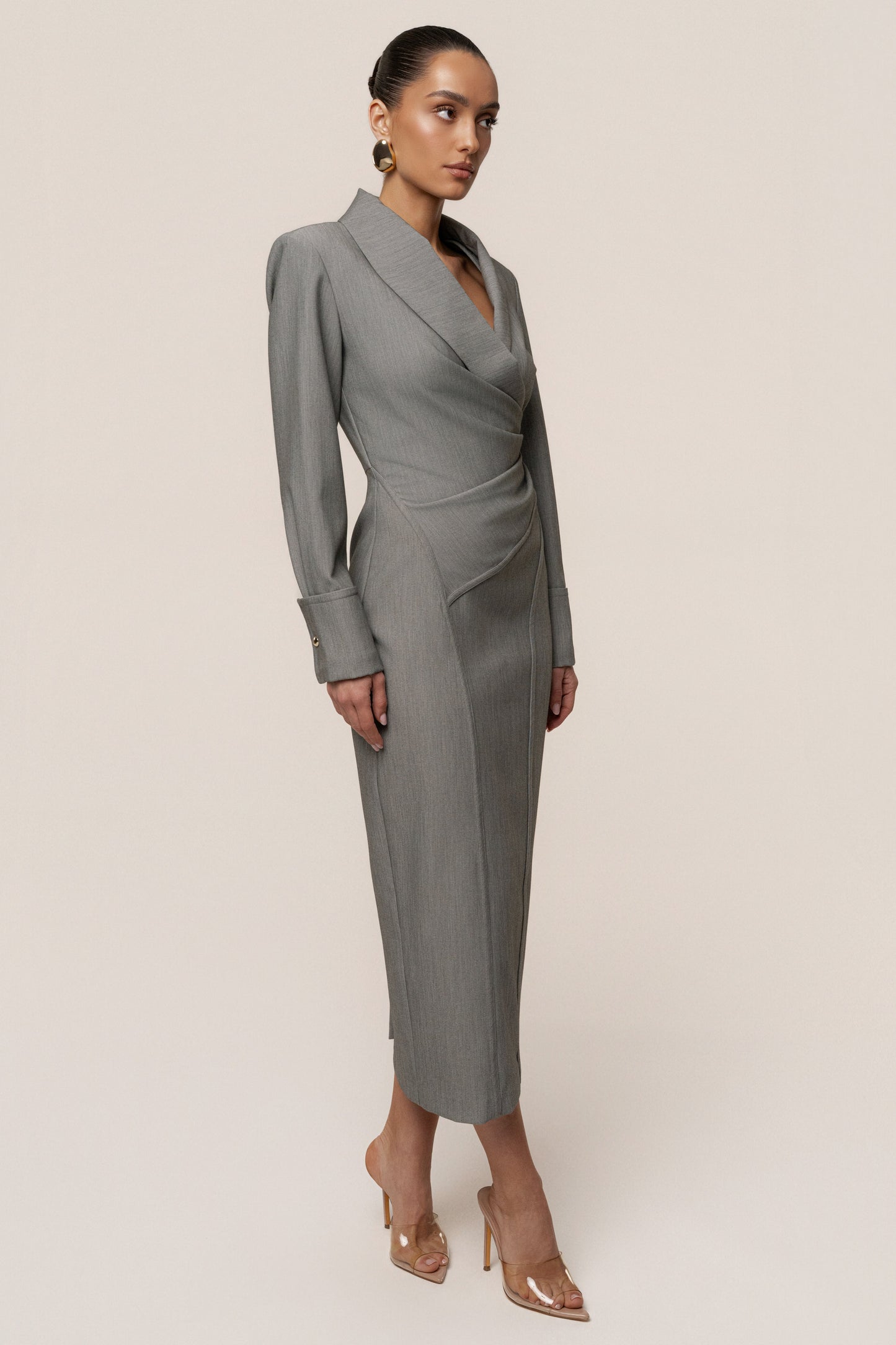 Grey Manifest Blazer Midi Dress