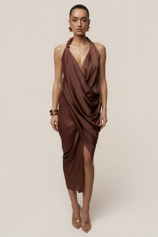 Brown  Dolce Drape Dress