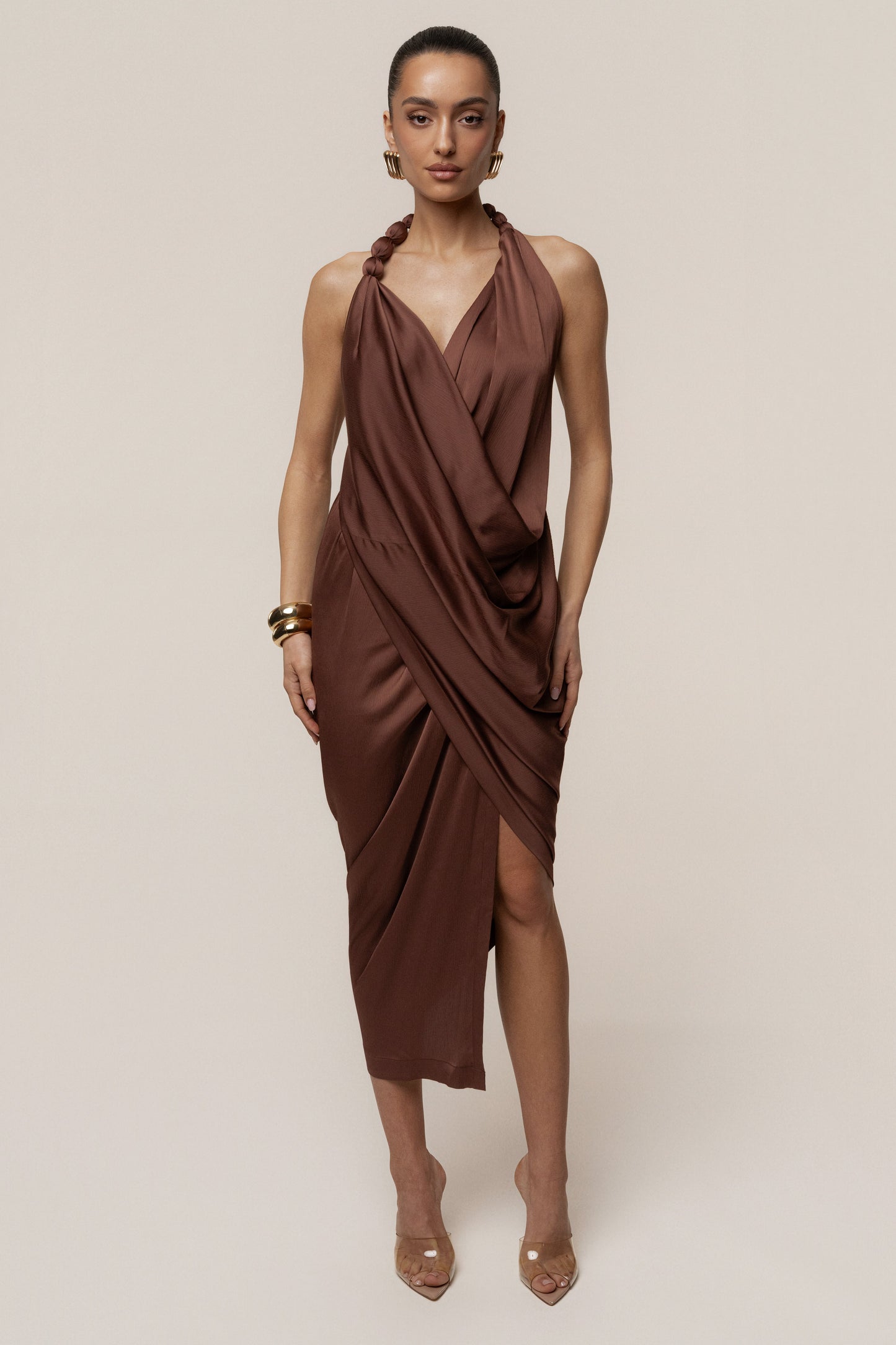 Brown  Dolce Drape Dress