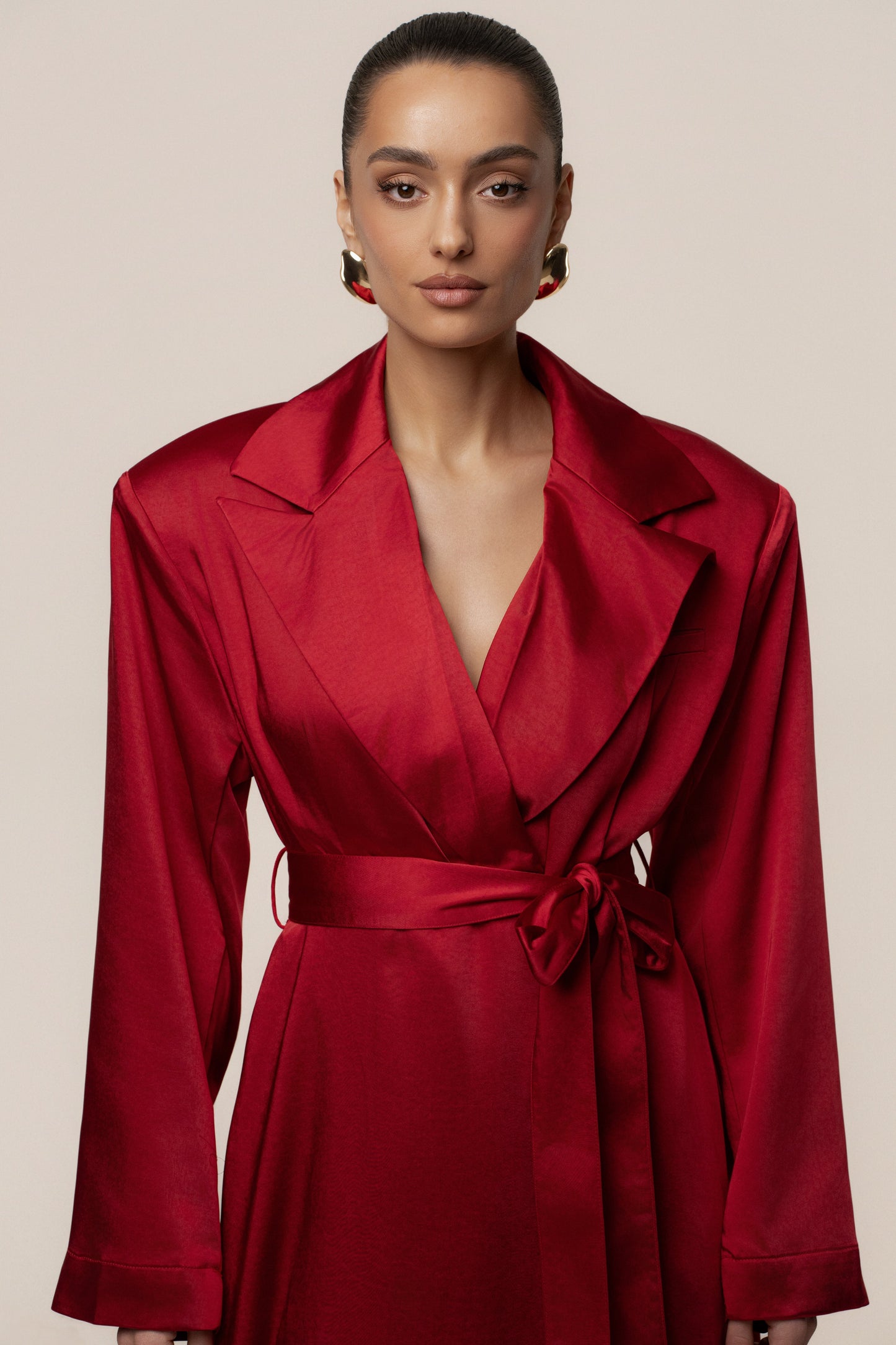 Burgundy Satin Embrace Maxi Dress