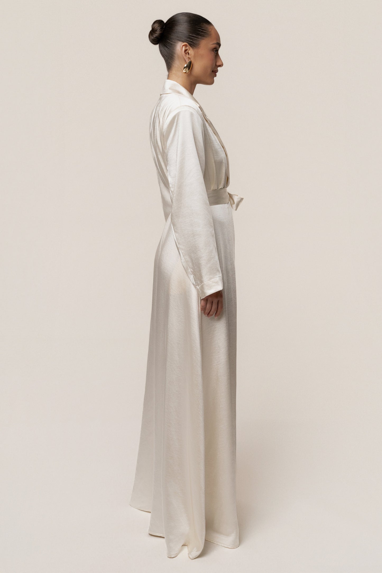 Ivory Satin Embrace Maxi Dress