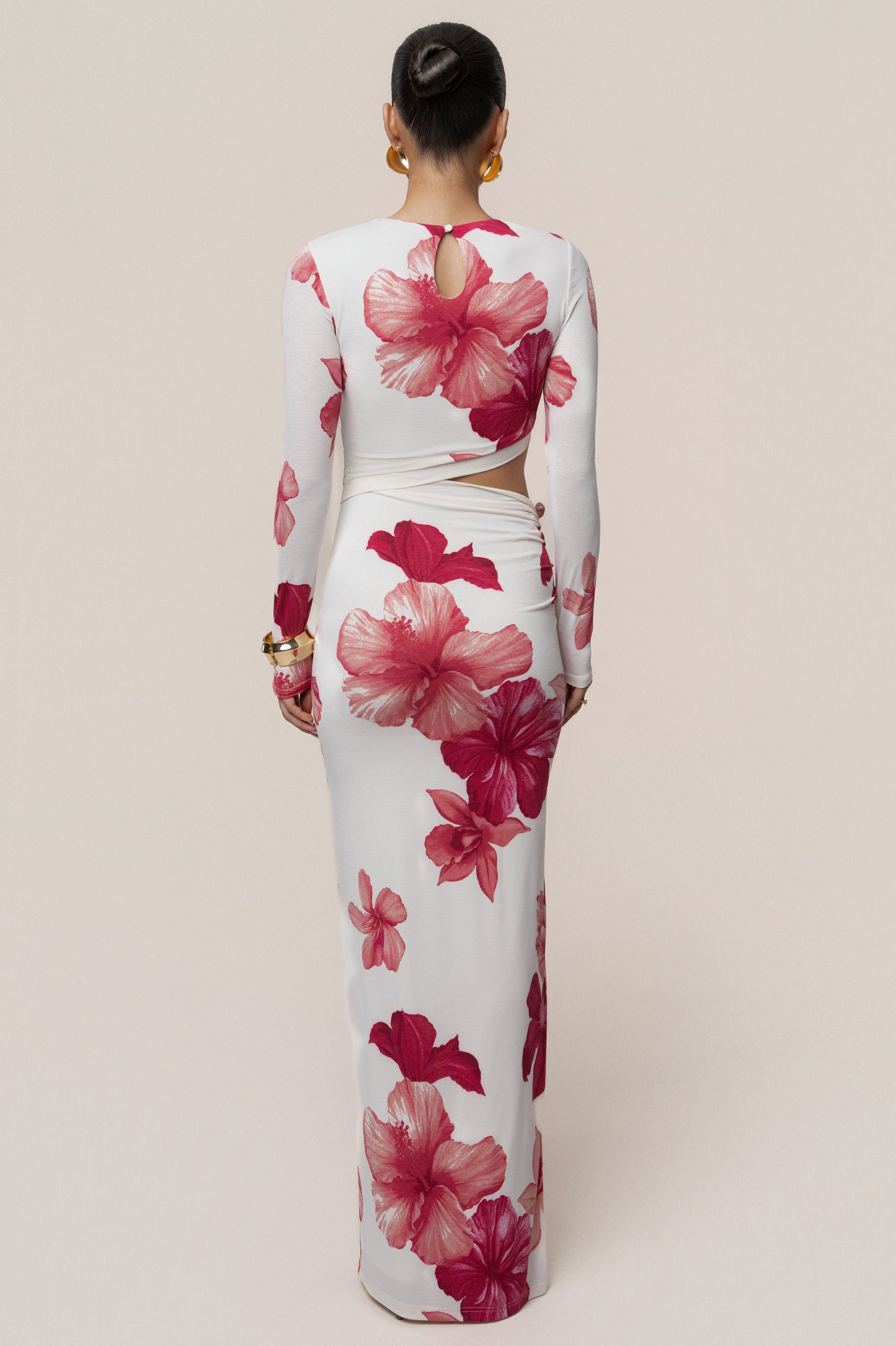 Red Floral Garden Oasis Maxi Dress