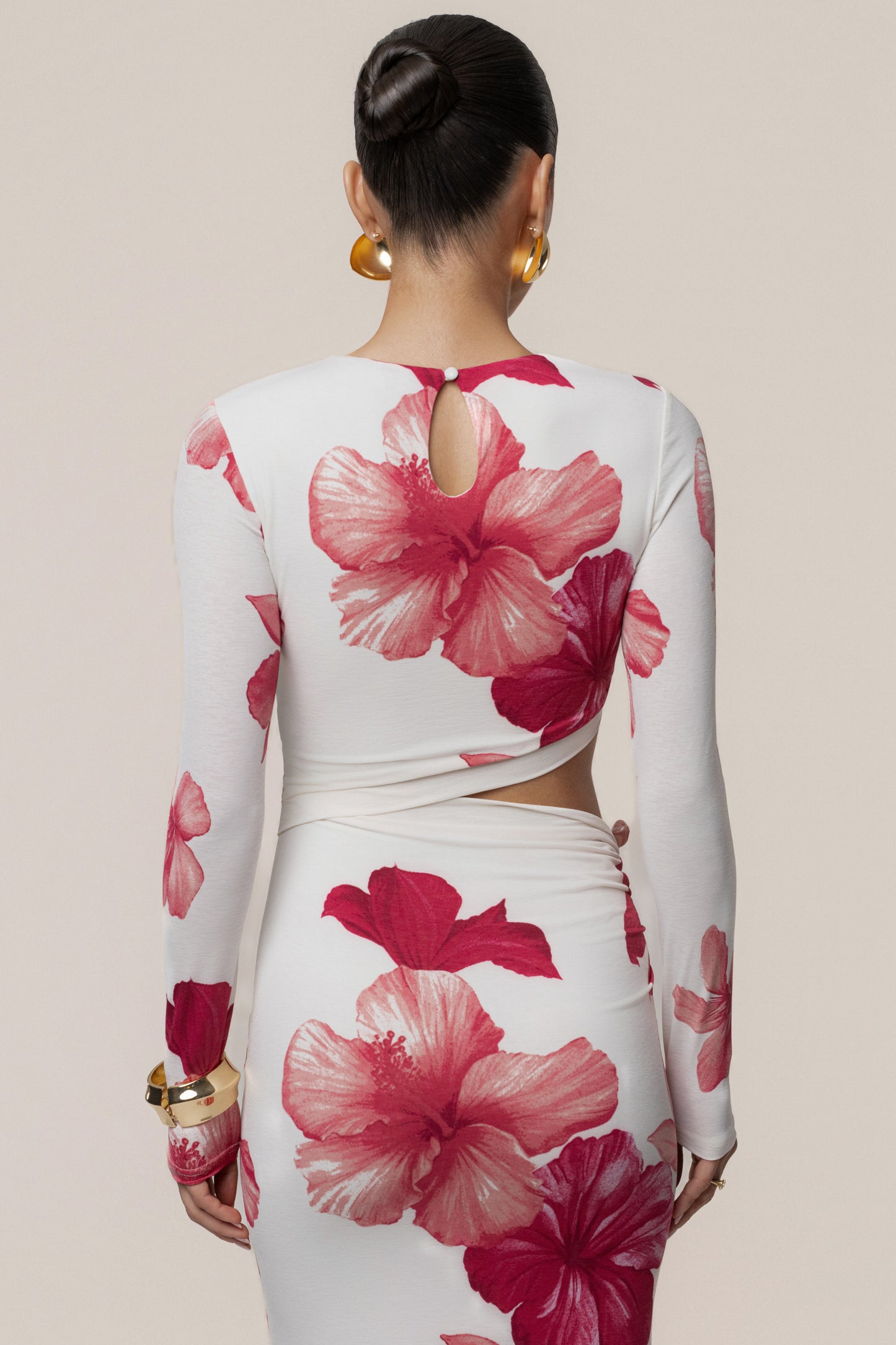 Red Floral Garden Oasis Maxi Dress