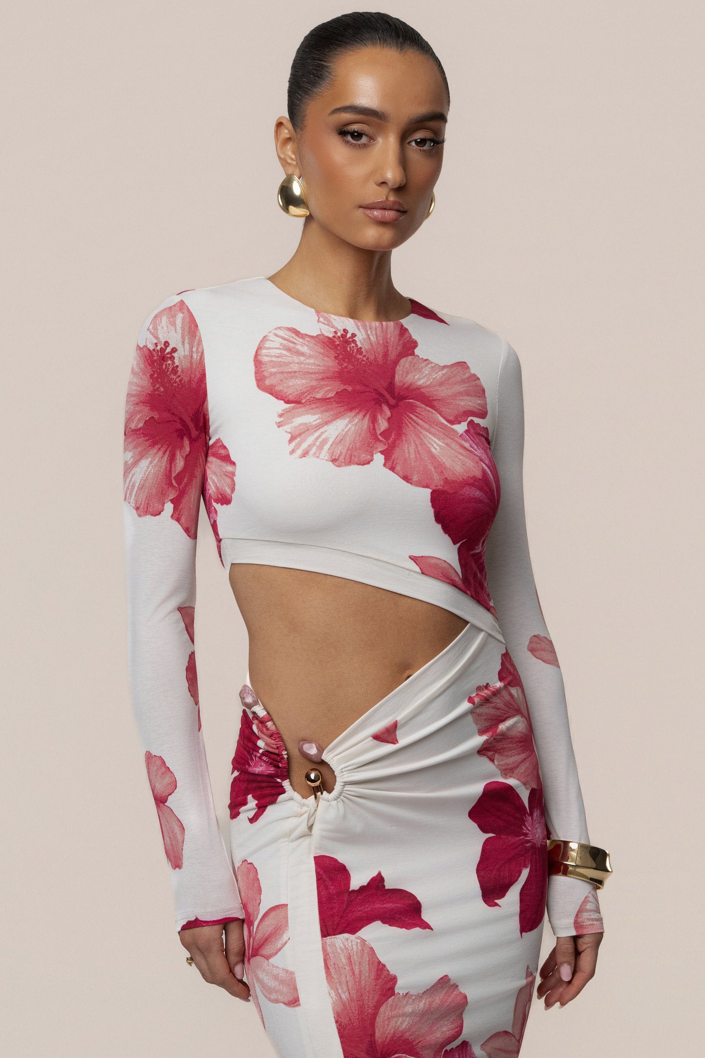 Red Floral Garden Oasis Maxi Dress