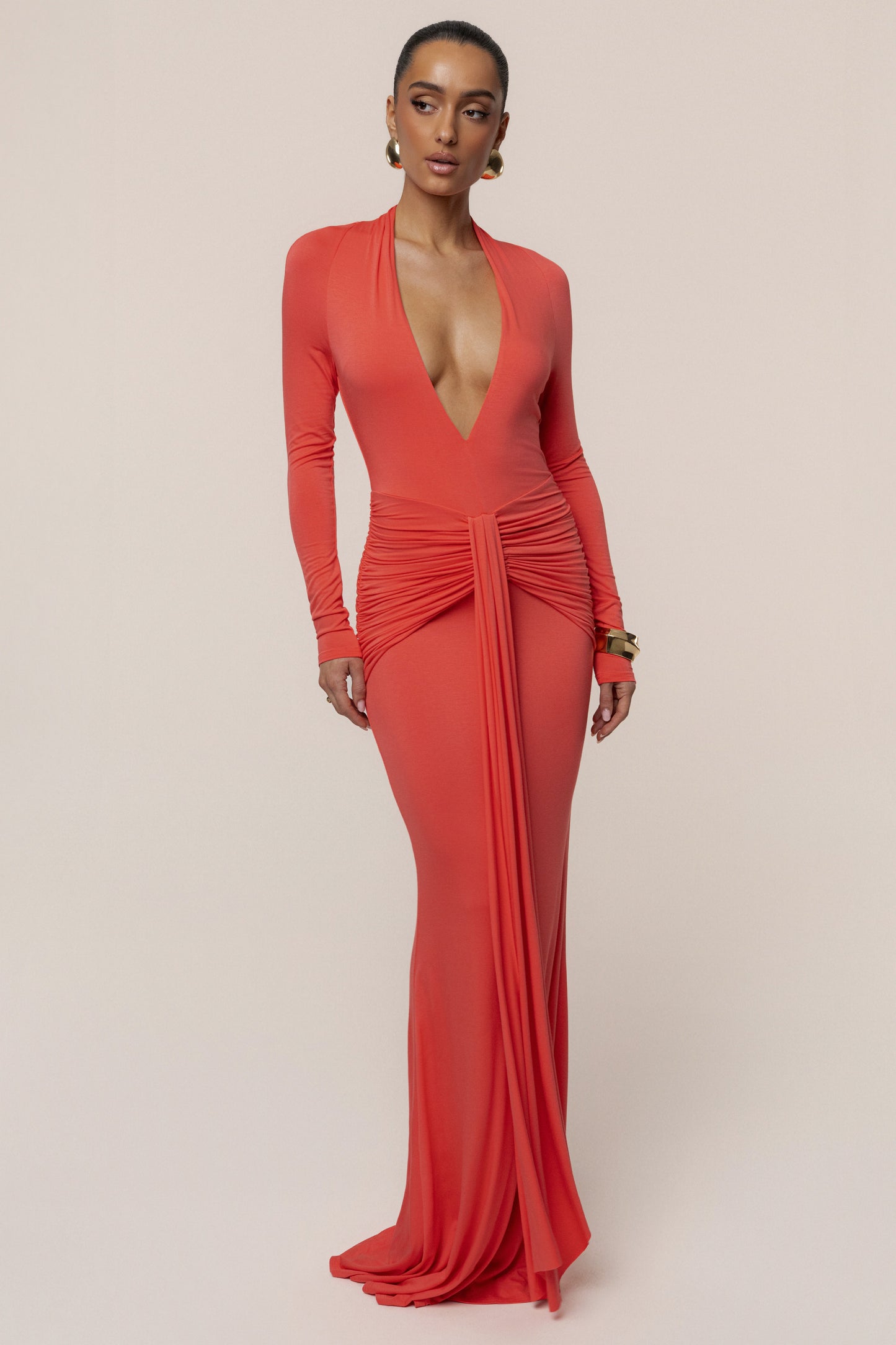 Coral All The Stars Maxi Dress