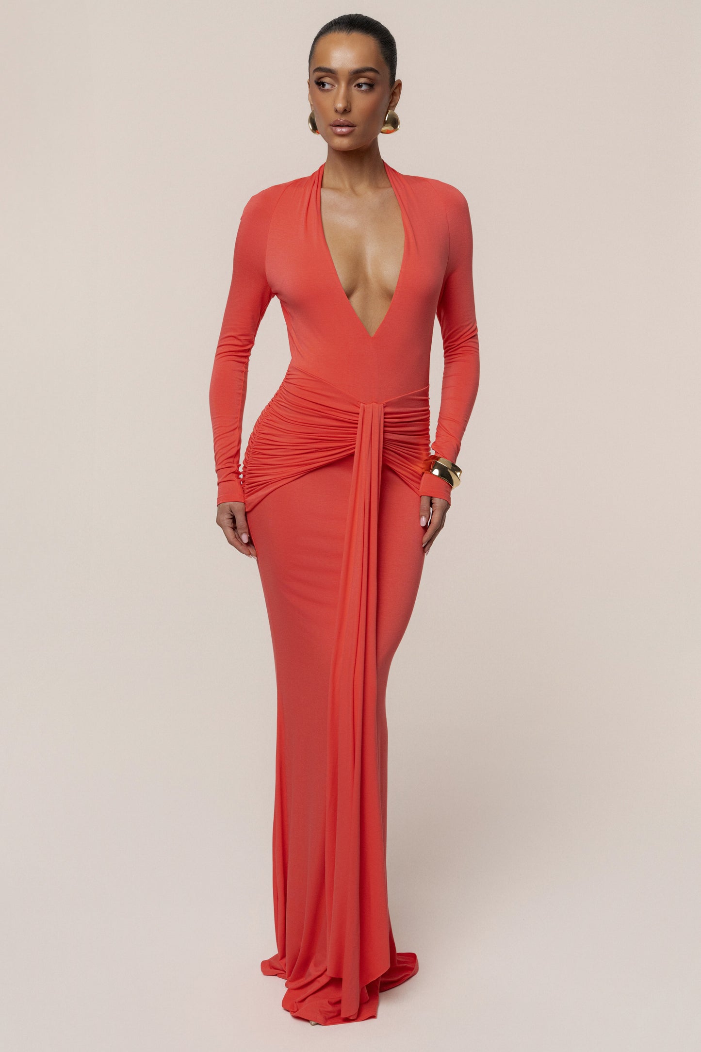 Coral All The Stars Maxi Dress